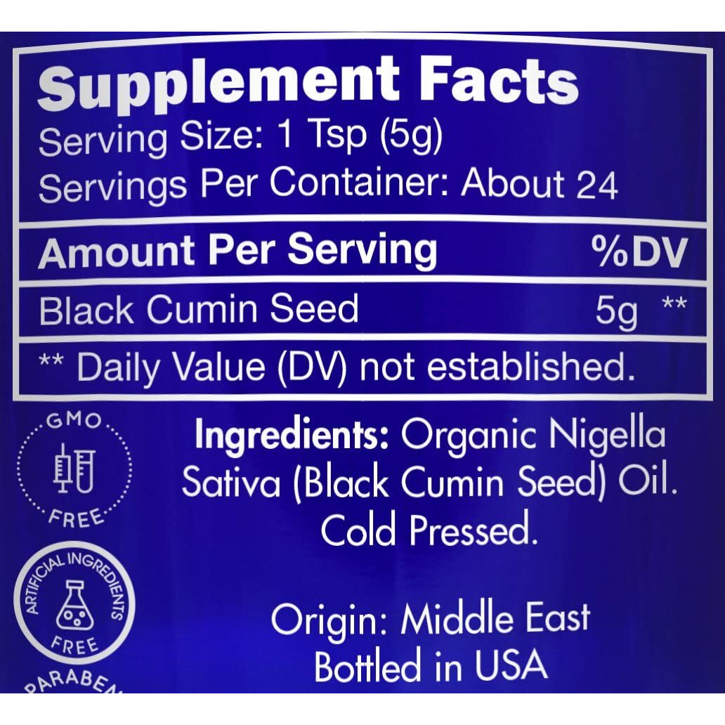 Organic, Black Seed Oil, Cold Pressed, For Hair, Face, Immune Support- 100% Pure, Black Seed Oil, By Zongle Therapeutics, 4 Oz