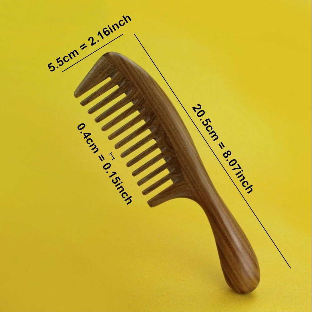 Sandalwood Wood Comb No Static Handmade Wide Tooth Comb And Fine Tooth Teasing Tail Comb Natural Buffalo Horn Teeth Comb Wooden Comb Set