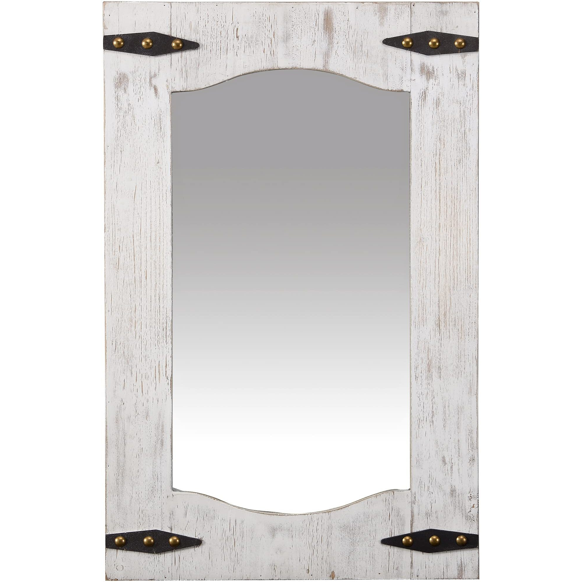 Firstime & Co. Barn Door Wall Mirror, 33.5"&quotH X 21.5"&quotW, Tan/Ivory Wood