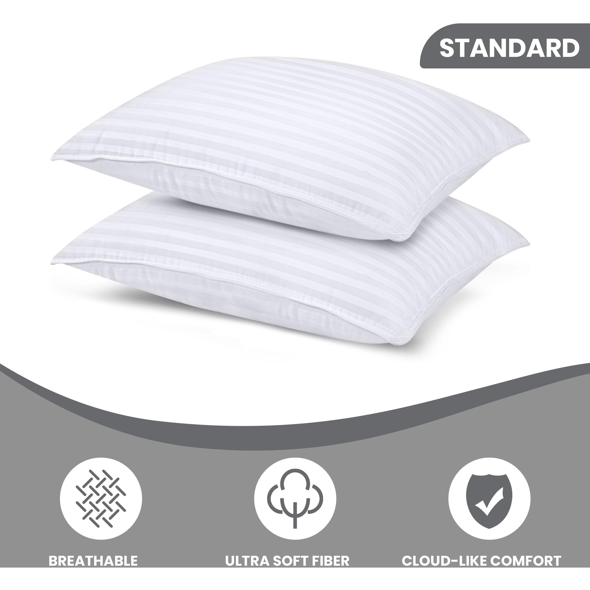Utopia Bedding Bed Pillows For Sleeping Standard Size, 950 Grams Filled Hotel Quality Cooling Pillows For Side, Back Or Stomach Sleepers (White, Set Of 2)