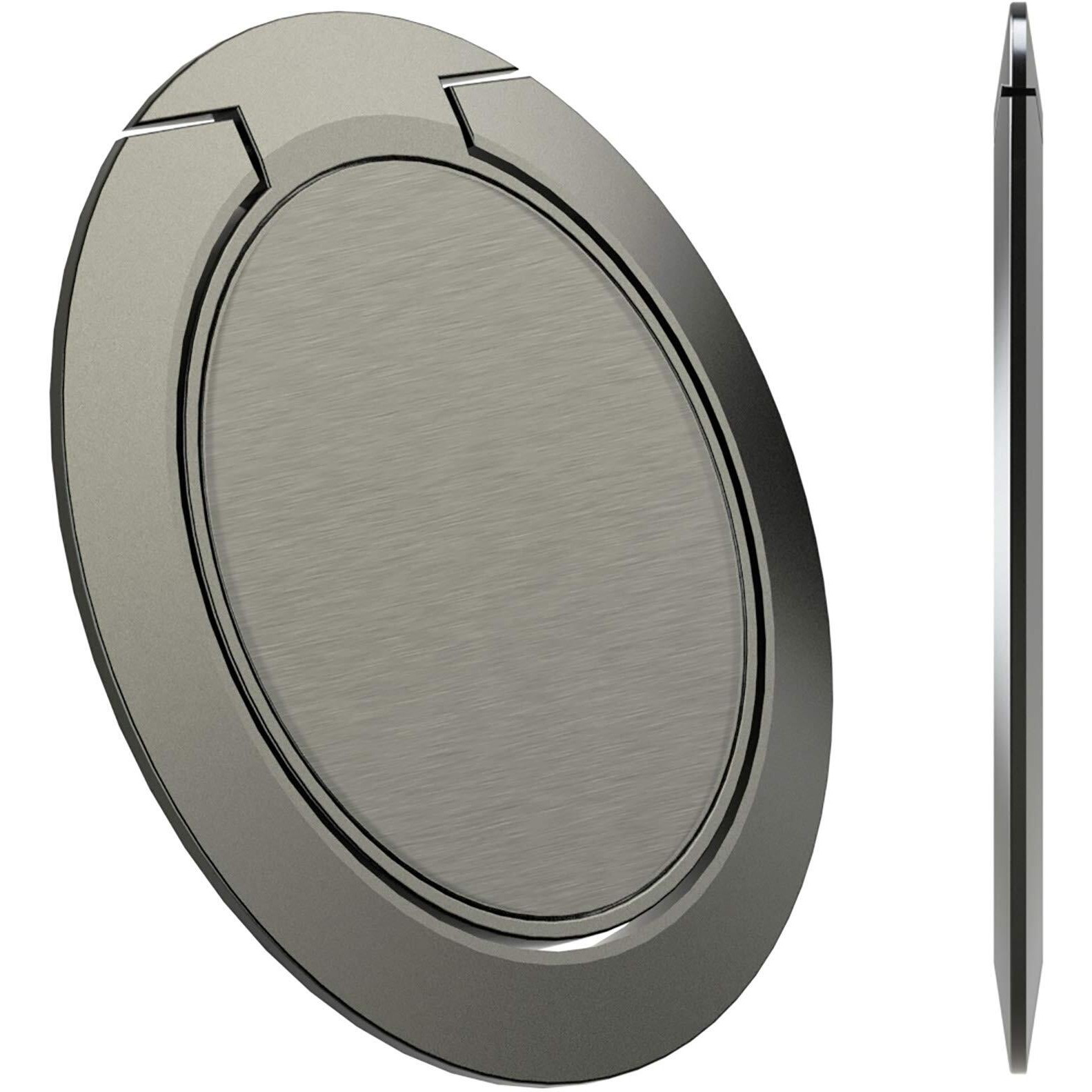 World's Slimmest Phone Ring Holder, Attom Tech Tomorotec Ultra Thin Cell Phone Ring Stand For Magnetic Car Mount Hook Compatible For Iphone Samsung Smartphone Accessories (Black)