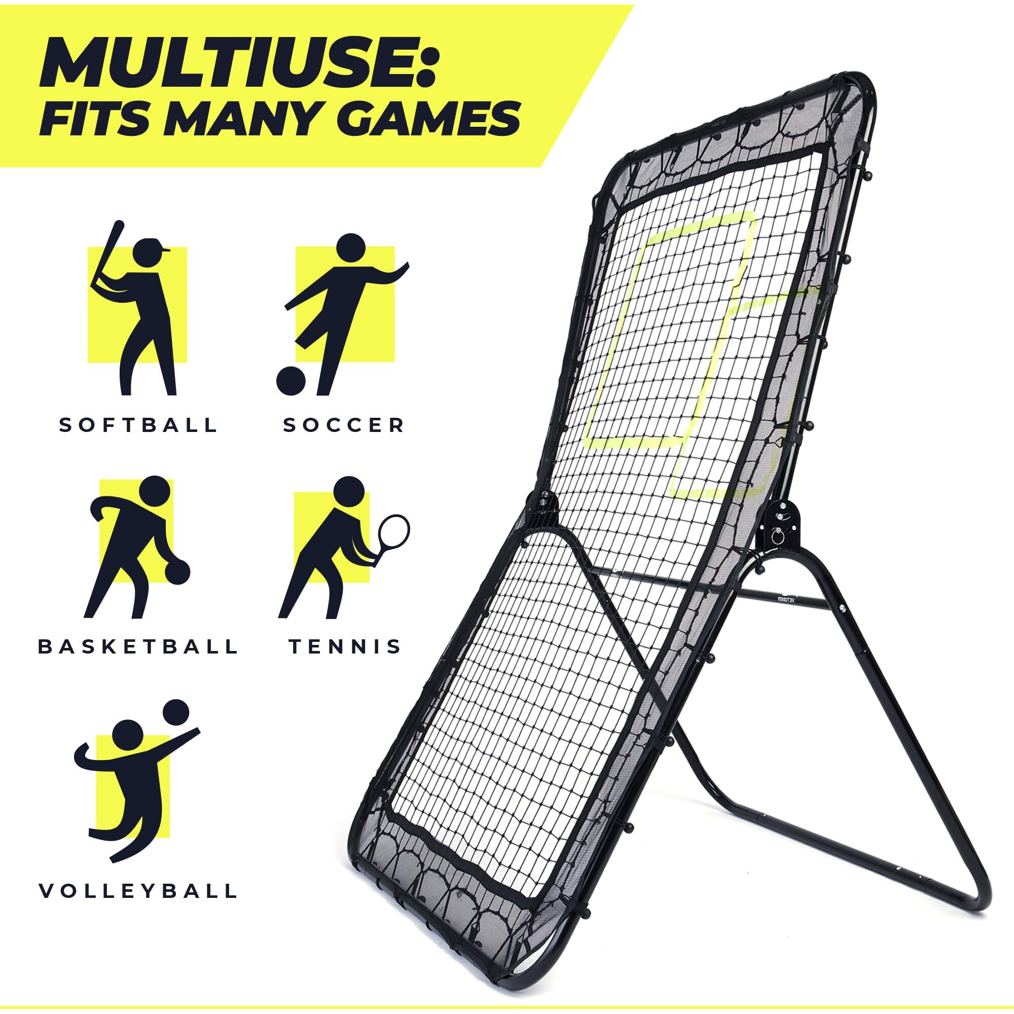 Victorem Lacrosse Rebounder For Backyard - 4X6 Inches Lacrosse Bounce Back Net, Volleyball, Pitch Back Baseball, Ball Rebounder, Lacrosse Net, Bounce Back Net For Volleyball, Tennis, Softball