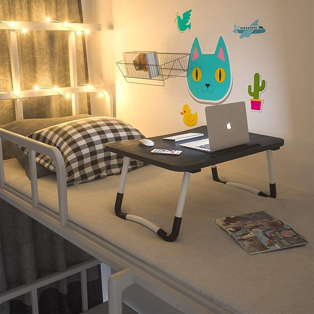 Lap Desk With Storage Drawer, Cup And Phone Holder, Laptop Bed Tray Table, 23.6"" Foldable Laptop Desk, Laptop Stand For Working, Writing, Gaming And Drawing