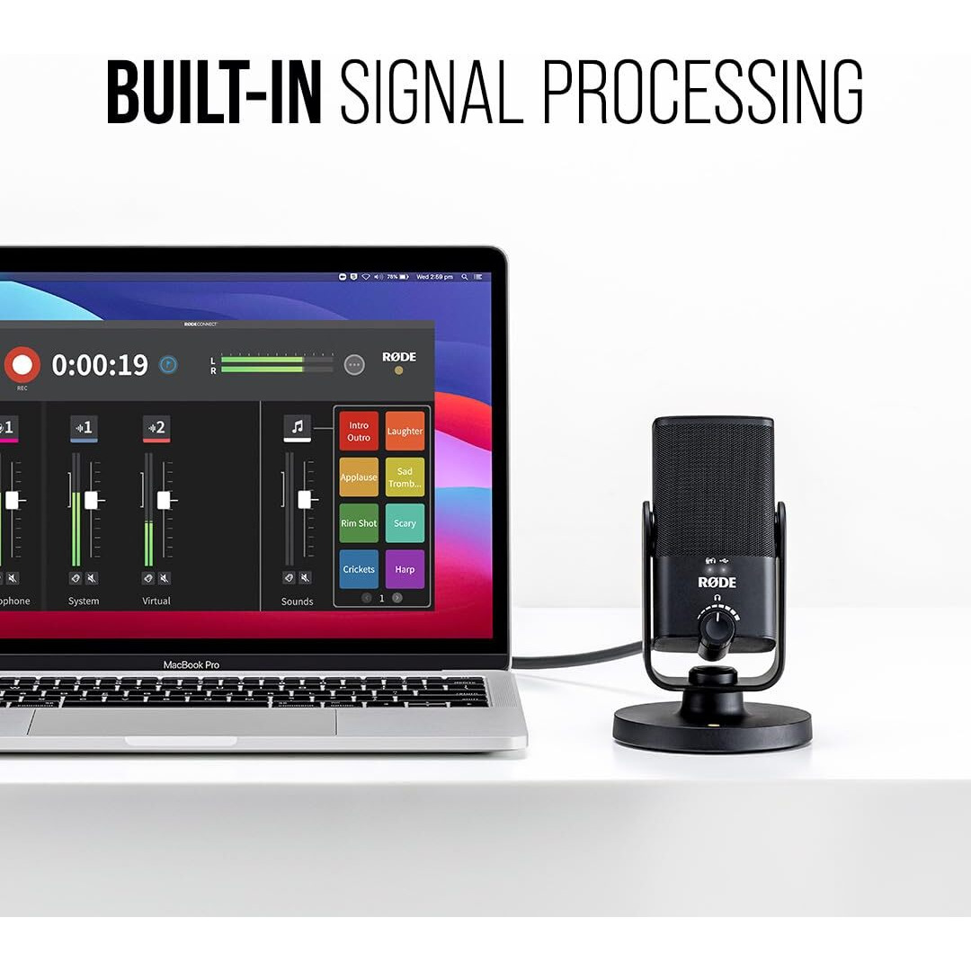 Rde Nt-Usb Mini Versatile Studio-Quality Condenser Usb Microphone With Free Software For Podcasting, Streaming, Gaming, Music Production, Vocal And Instrument Recording,Black