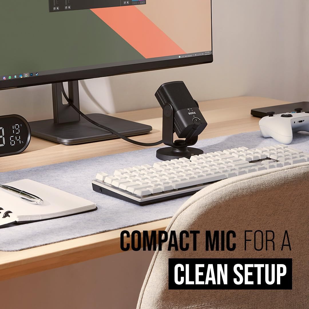 Rde Nt-Usb Mini Versatile Studio-Quality Condenser Usb Microphone With Free Software For Podcasting, Streaming, Gaming, Music Production, Vocal And Instrument Recording,Black