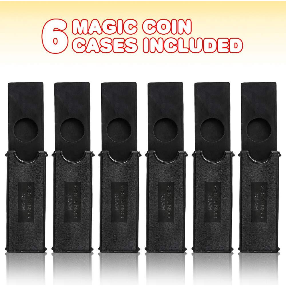 Artcreativity Coin Trick Magic Slider Cases, Set Of 6, Magic Toys And Party Favors For Kids, Magician Props For Boys And Girls, Fun Goodie Bag Fillers, Prank And Gag Toys For Children