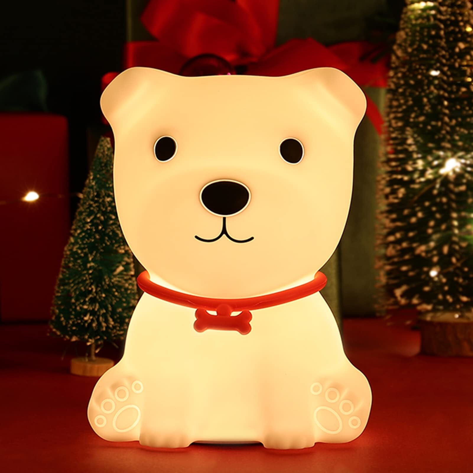 Zklili Dog Night Light For Kids,Cute Night Lamp With 16 Colors Changing For Nursery,Squishy Silicone Dog Touch Lights For Toddler Room Decor,With Usb Rechargeable,Gifts Stuff For Baby Girls And Boys
