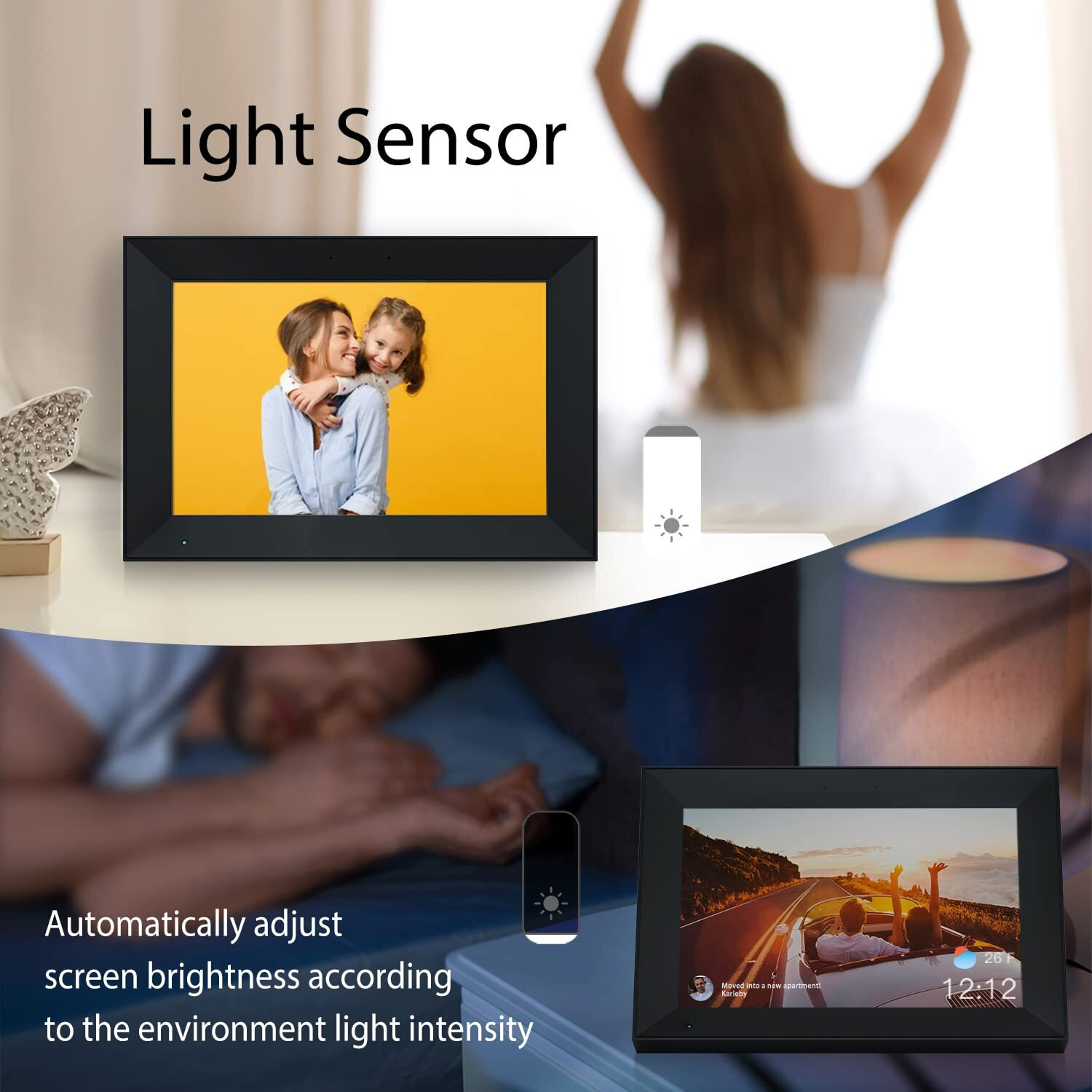 Digital Photo Frame 10.1 Inch Wifi Digital Picture Frame Ips Hd Touch Screen Smart Cloud Photo Frame With 32Gb Storage, Auto-Rotate, Easy Setup To Share Photos Or Videos Remotely Via Aimor App (Black)
