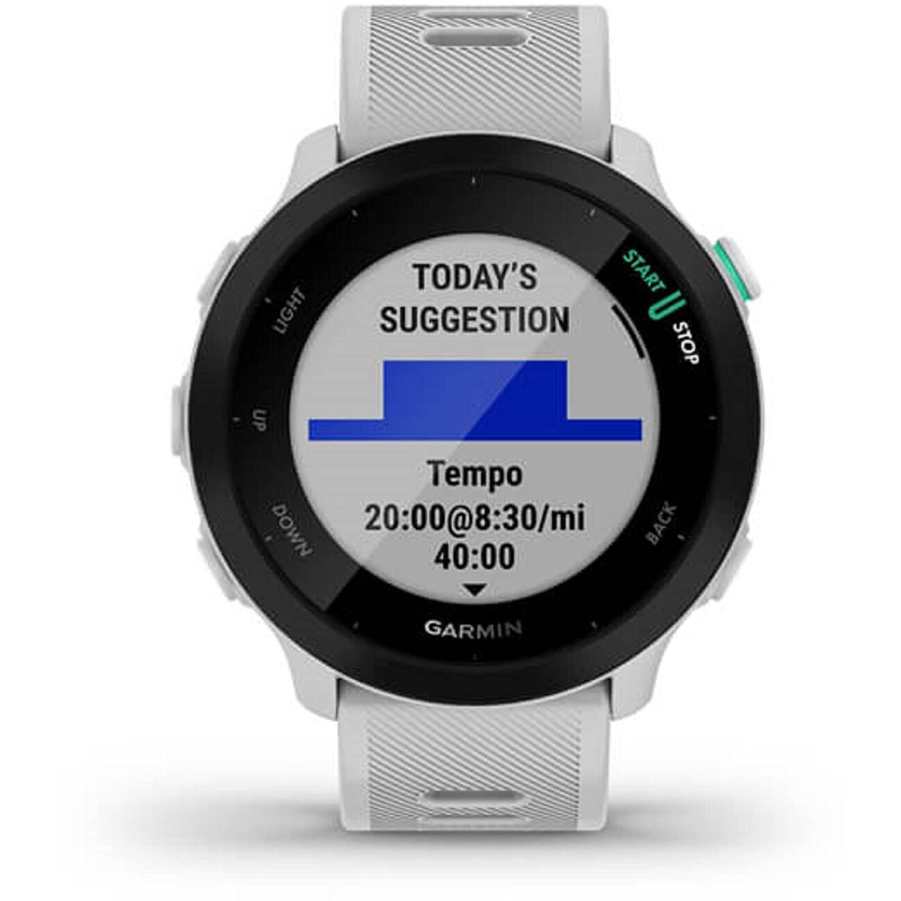 Garmin Forerunner 55, Gps Running Watch With Daily Suggested Workouts, Up To 2 Weeks Of Battery Life, White