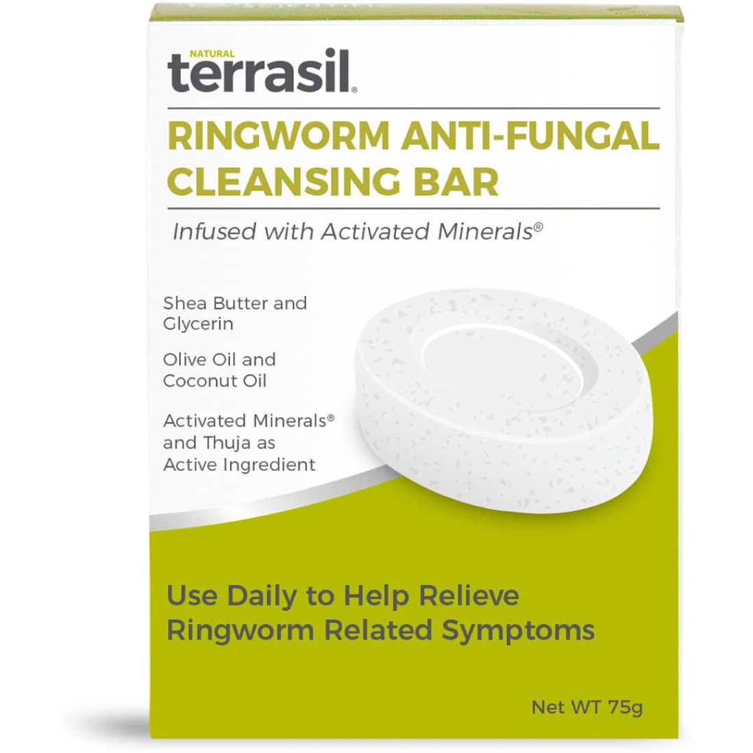 Terrasil Ringworm Soap For Ringworm Symptoms - Soothing Care & Relief Of Itchy, Sore Skin - Natural, Dermatologist Tested & Hypoallergenic Approved, Antifungal Cleansing Soap For Adults & Kids (75G)