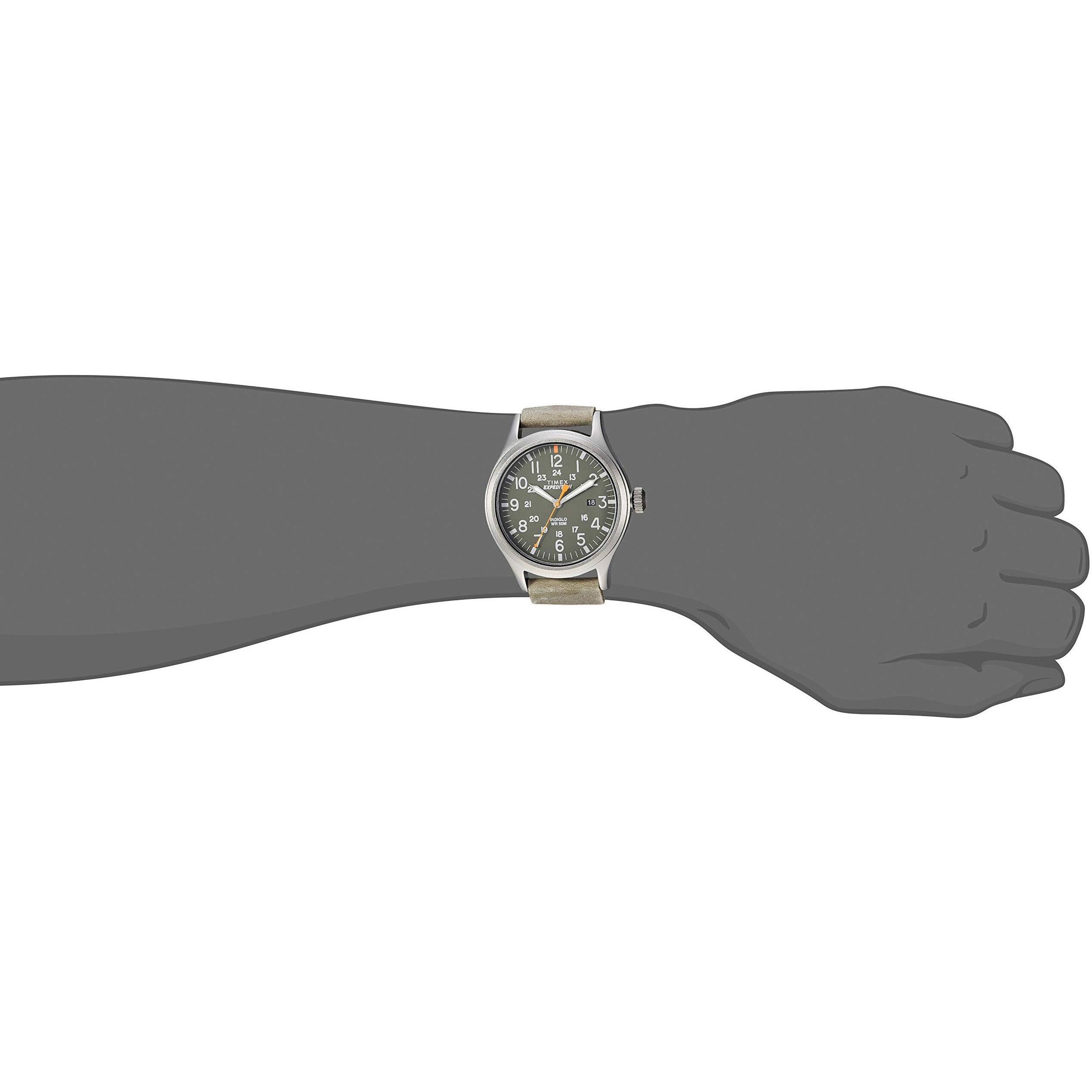 Timex Men's Expedition Scout 40Mm Watch - Gray Case Green Dial With Green Fabric Strap