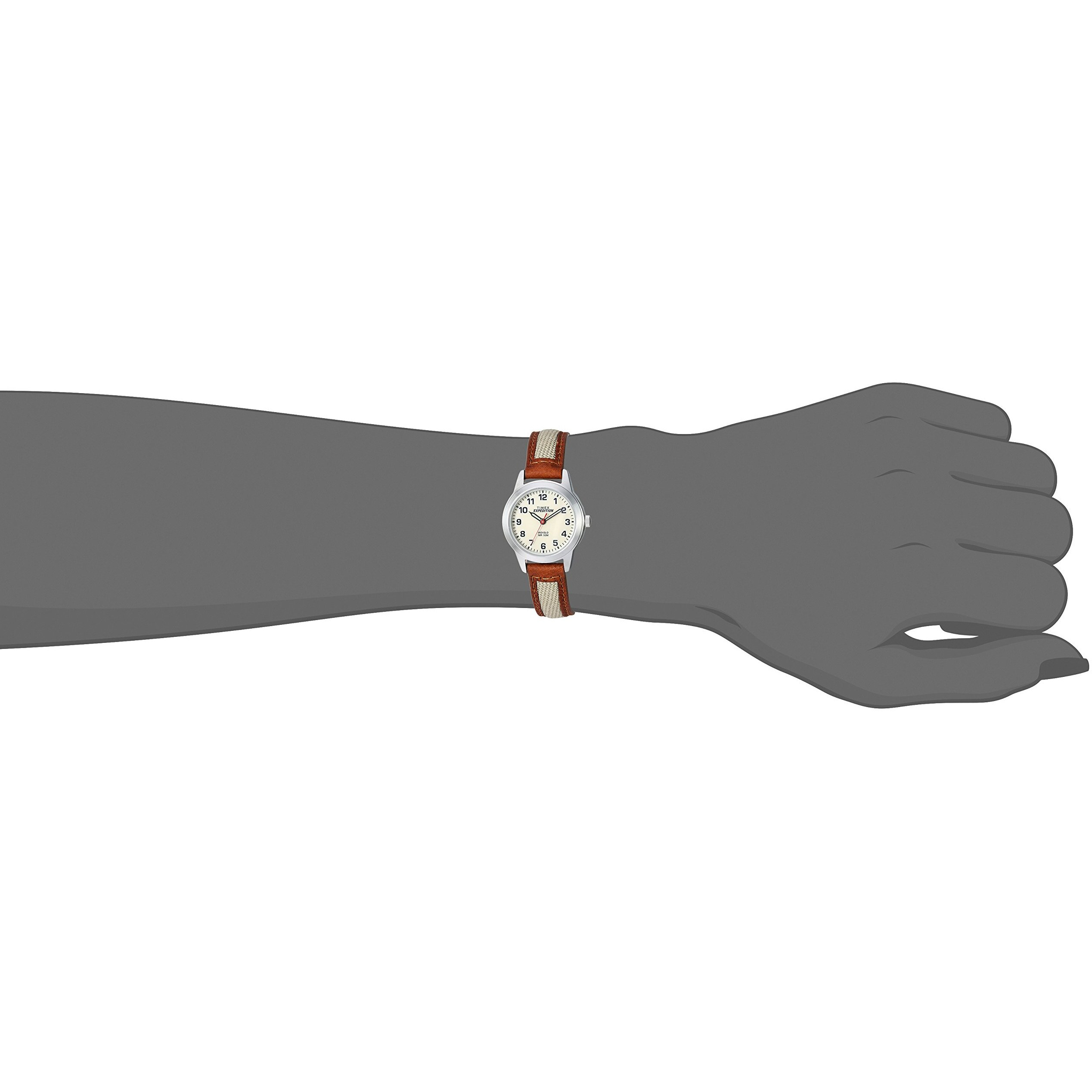 Timex Women's Tw4B11900 Expedition Field Mini Brown/Natural Nylon/Leather Strap Watch