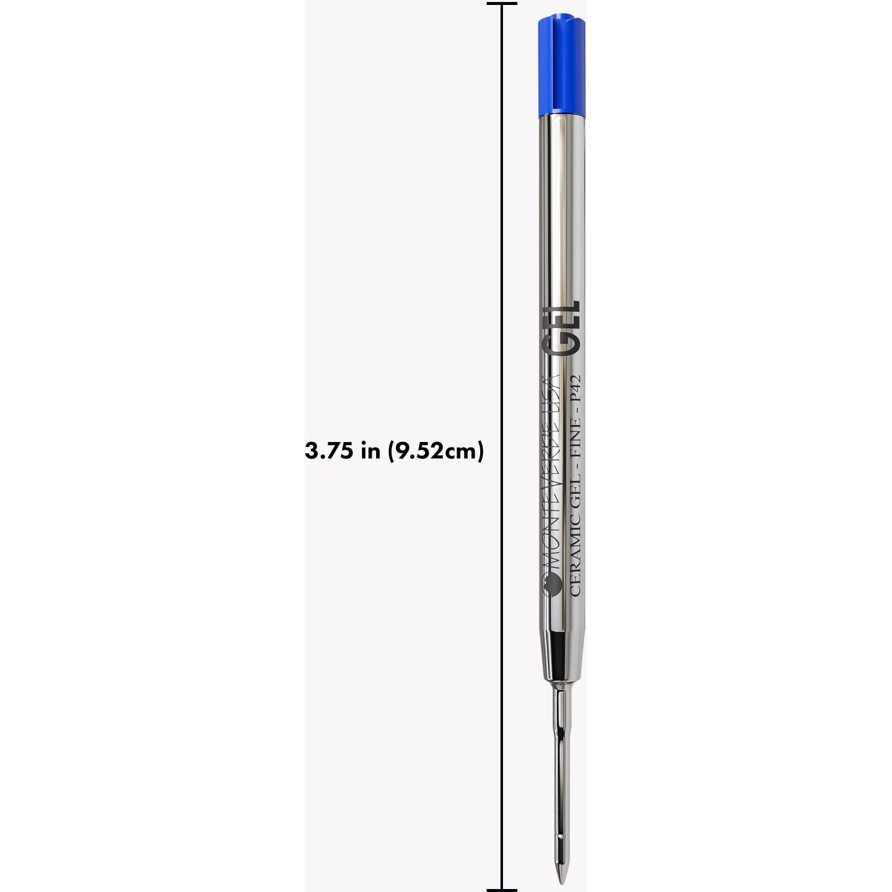 Monteverde Capless Gel Ballpoint Refill To Fit Parker Ballpoint Pens, Fine Point, Blue, 2 Per Pack (P422Bu)