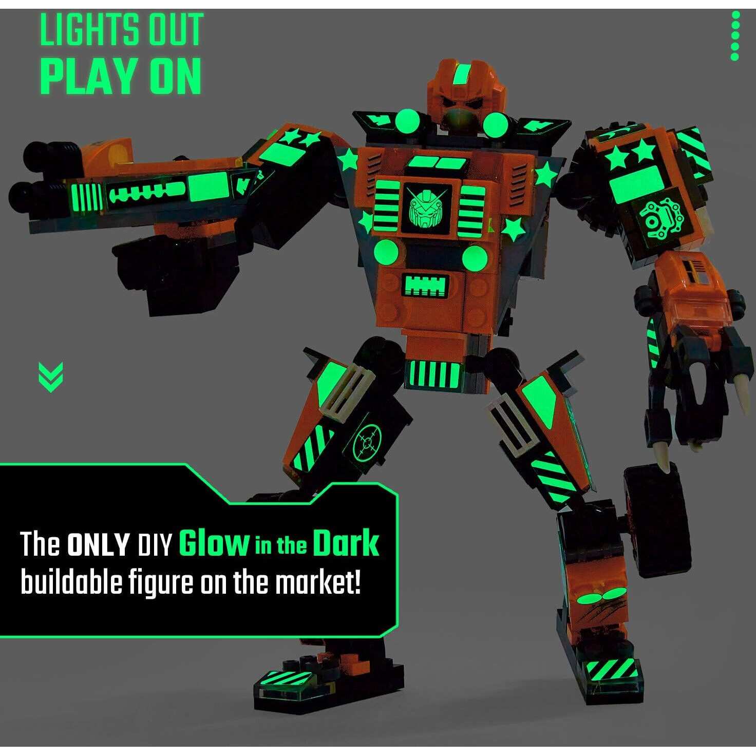 Jitterygit Mech Robot Soldier Glow In The Dark Bricks Toy Stem Gift Set, Juguetes Para Nios De Christmas Birthday Regalos, Cool Military Holiday Present For Boys, Girls, Teen 6 7 8 9 10 Year Old