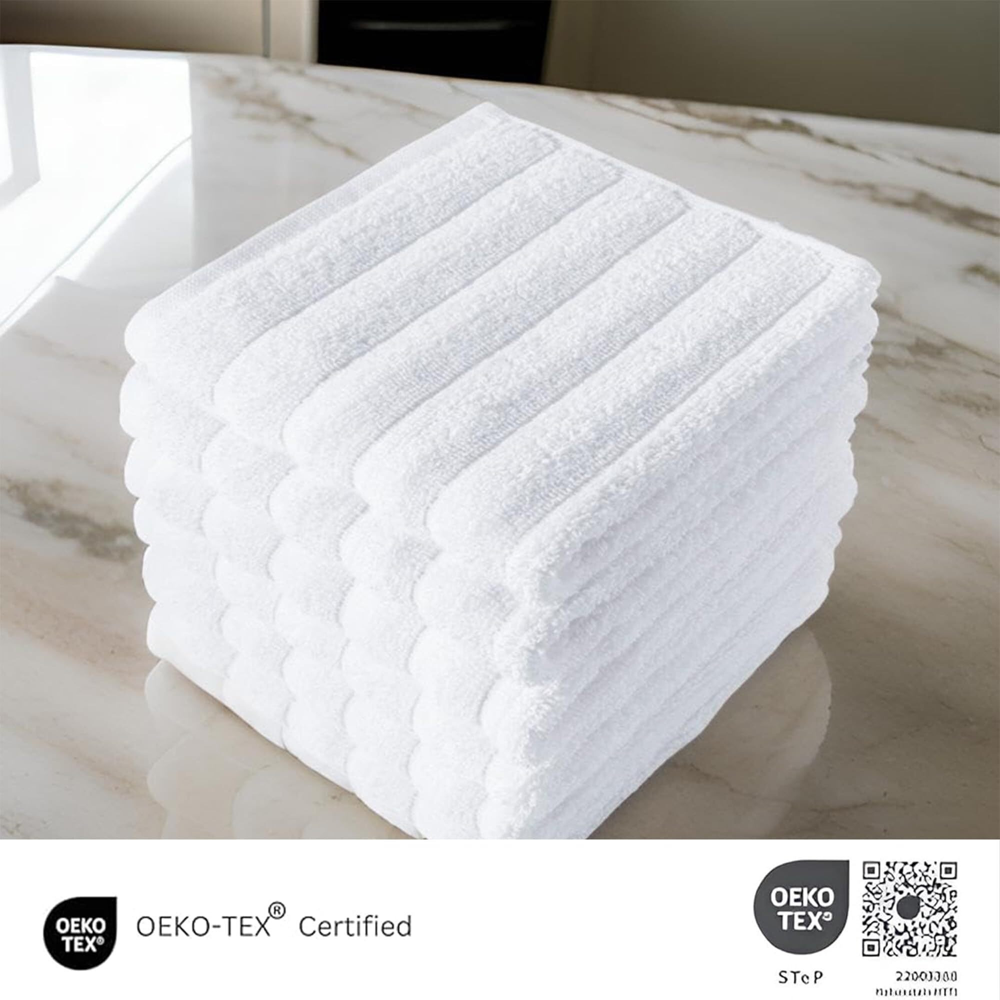 Classic Turkish Towels Ctt Luxurious 100% Turkish Cotton Washcloths 6 Pack, Highly Absorbent & Quick Dry, Face Towels Wash Cloths For Hotel, Spa & Gym | 13"&quotX13"" (White)