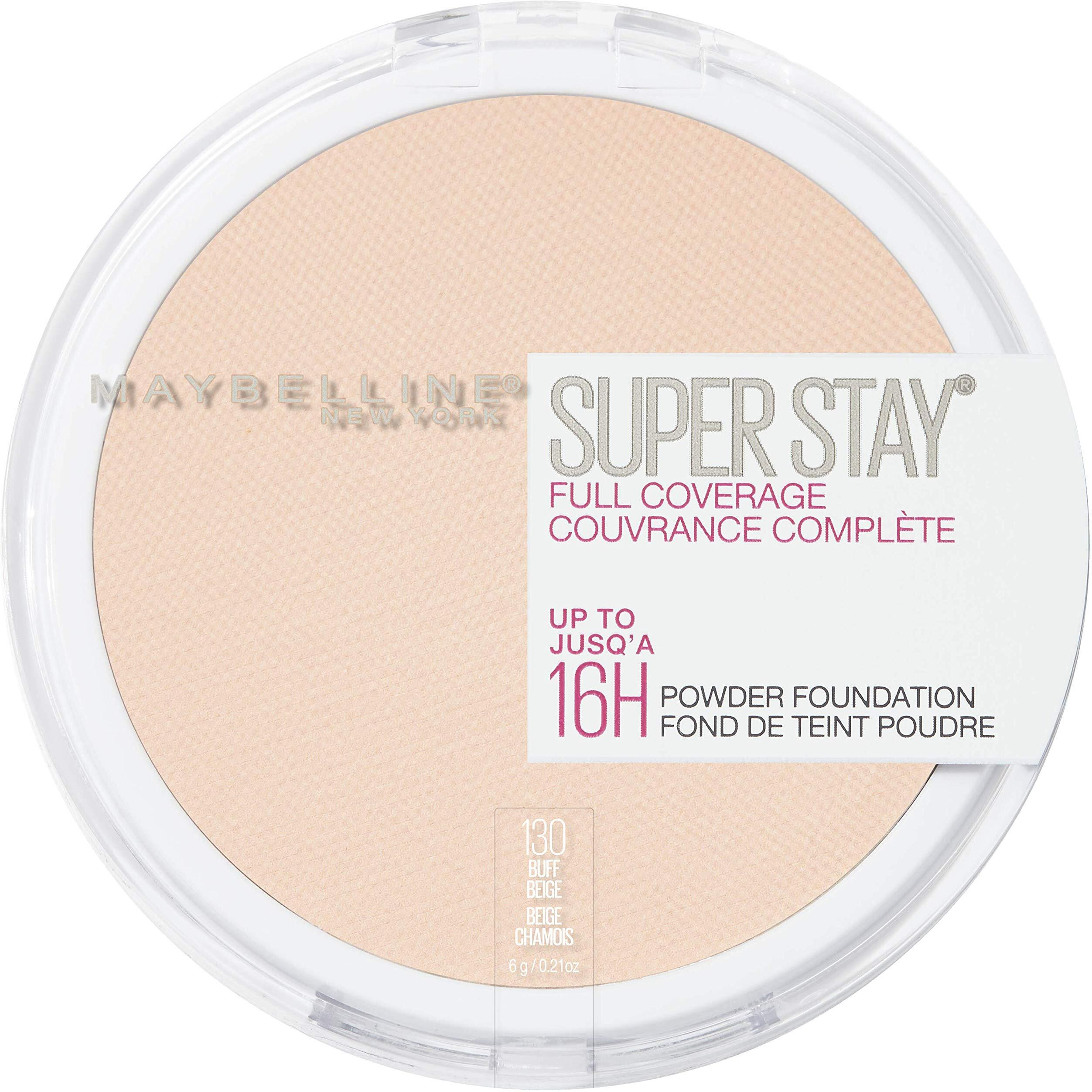 Maybelline Super Stay Full Coverage Powder Foundation Makeup, Up To 16 Hour Wear, Soft, Creamy Matte Foundation, Buff Beige, 1 Count