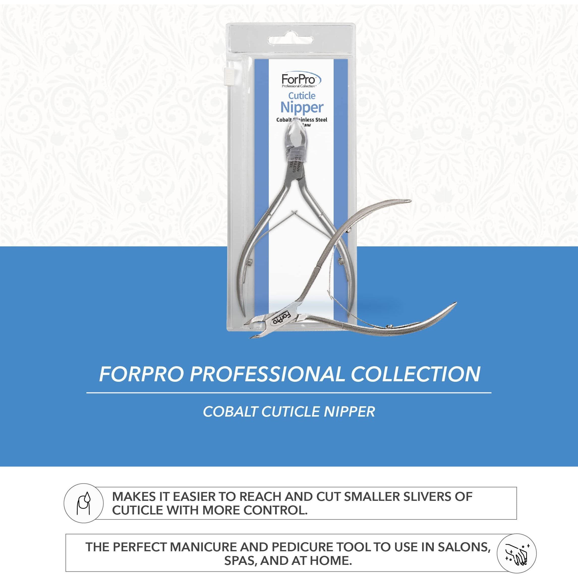 Forpro Professional Collection Cobalt Cuticle Nipper, Stainless Steel Cuticle Nipper For Trimming Cuticles And Hangnails,  Jaw