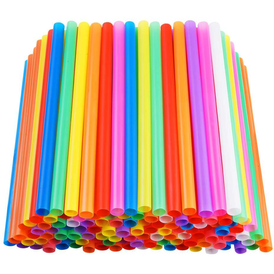 200 Pcs Jumbo Smoothie Straws, Colorful Disposable Plastic Large Wide-Mouthed Milkshake Straw (0.43"" Diameter And 8.2"" Long)