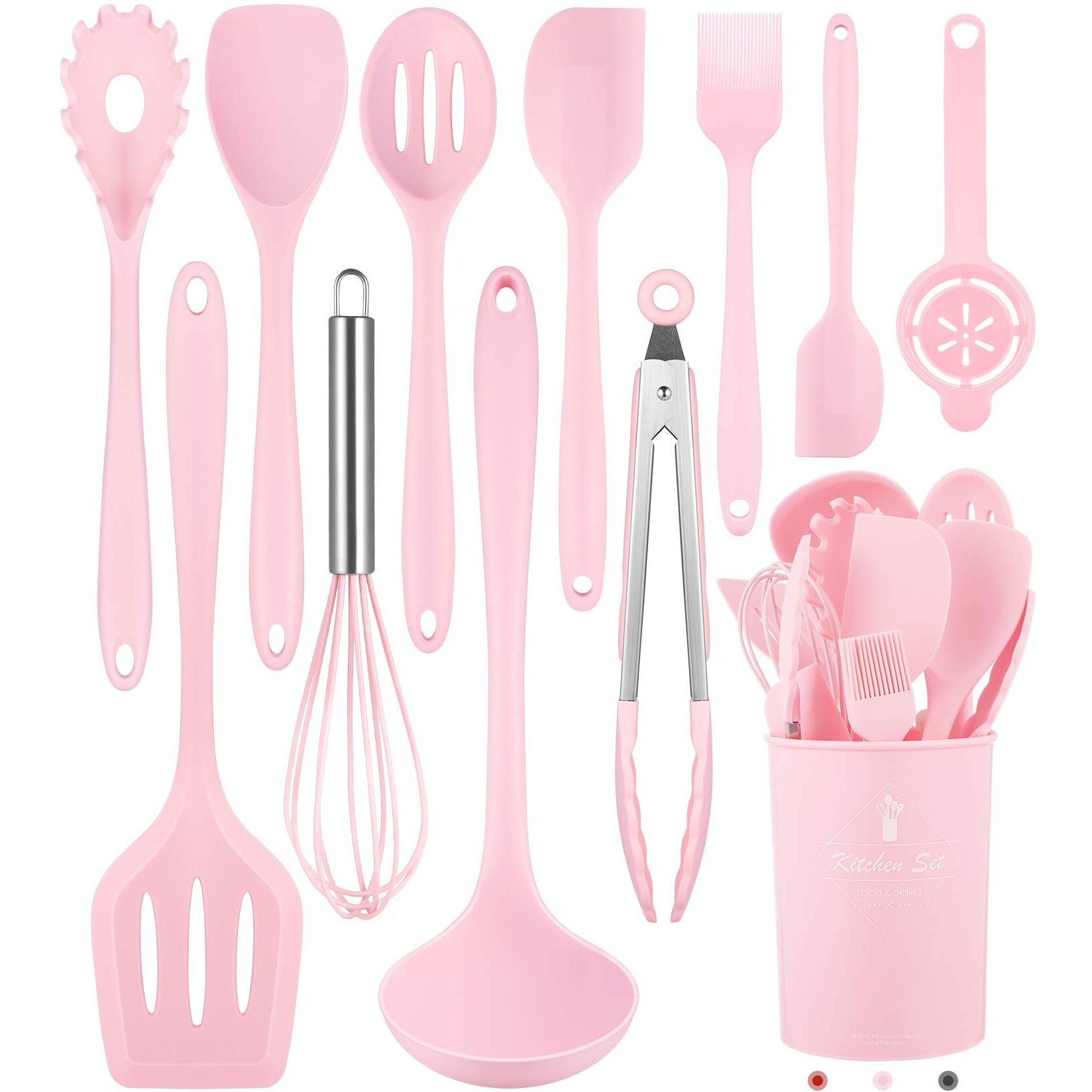 Kitchen Utensils Set-12 Pieces Silicone Cooking Utensils Set (Dishwasher Safe) 392F Heat Resistant Spatula Set, Nonstick Cookware