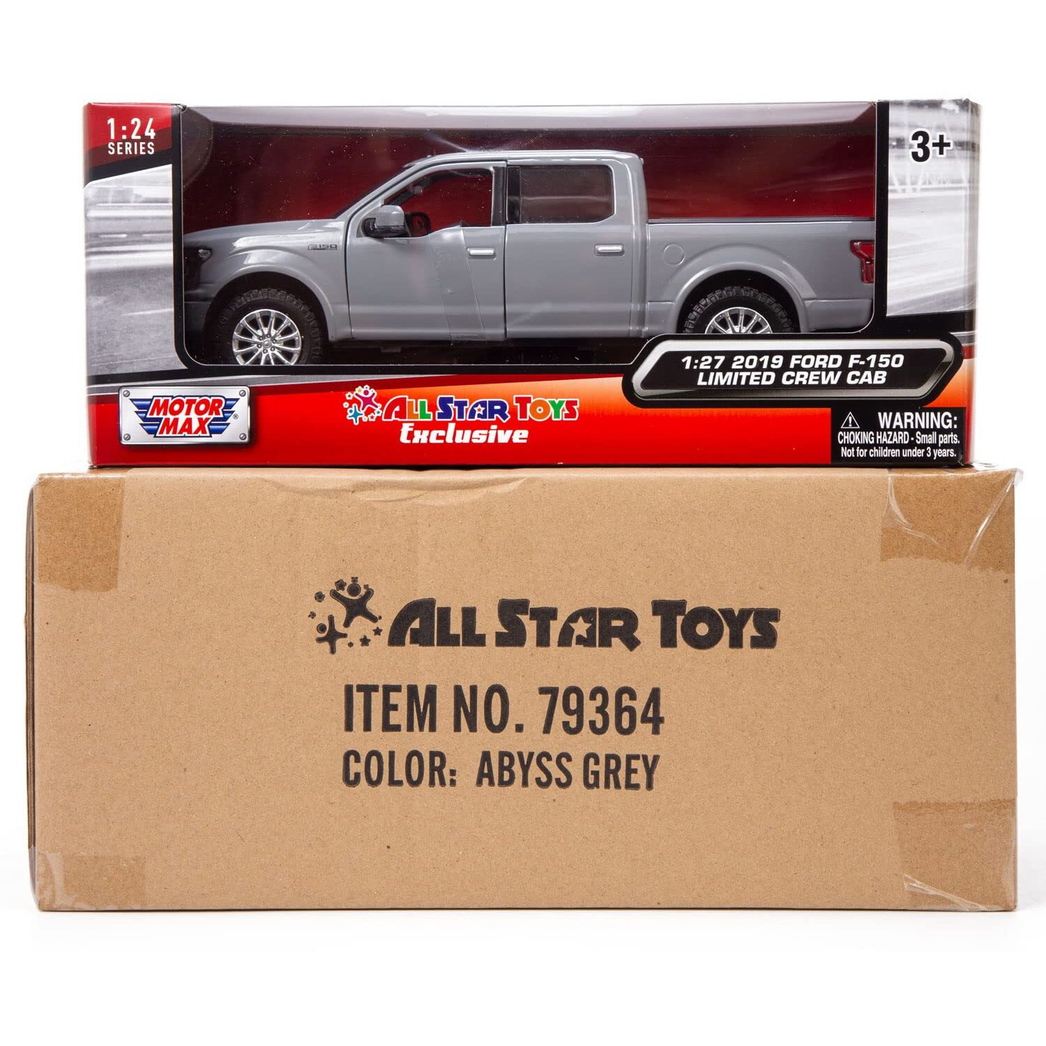 Motormax All Star Toys Exclusive 2019 Ford F-150 Limited Crew Cab Pickup Truck Abyss Gray 1/24 Diecast Model Car 79364 Grey