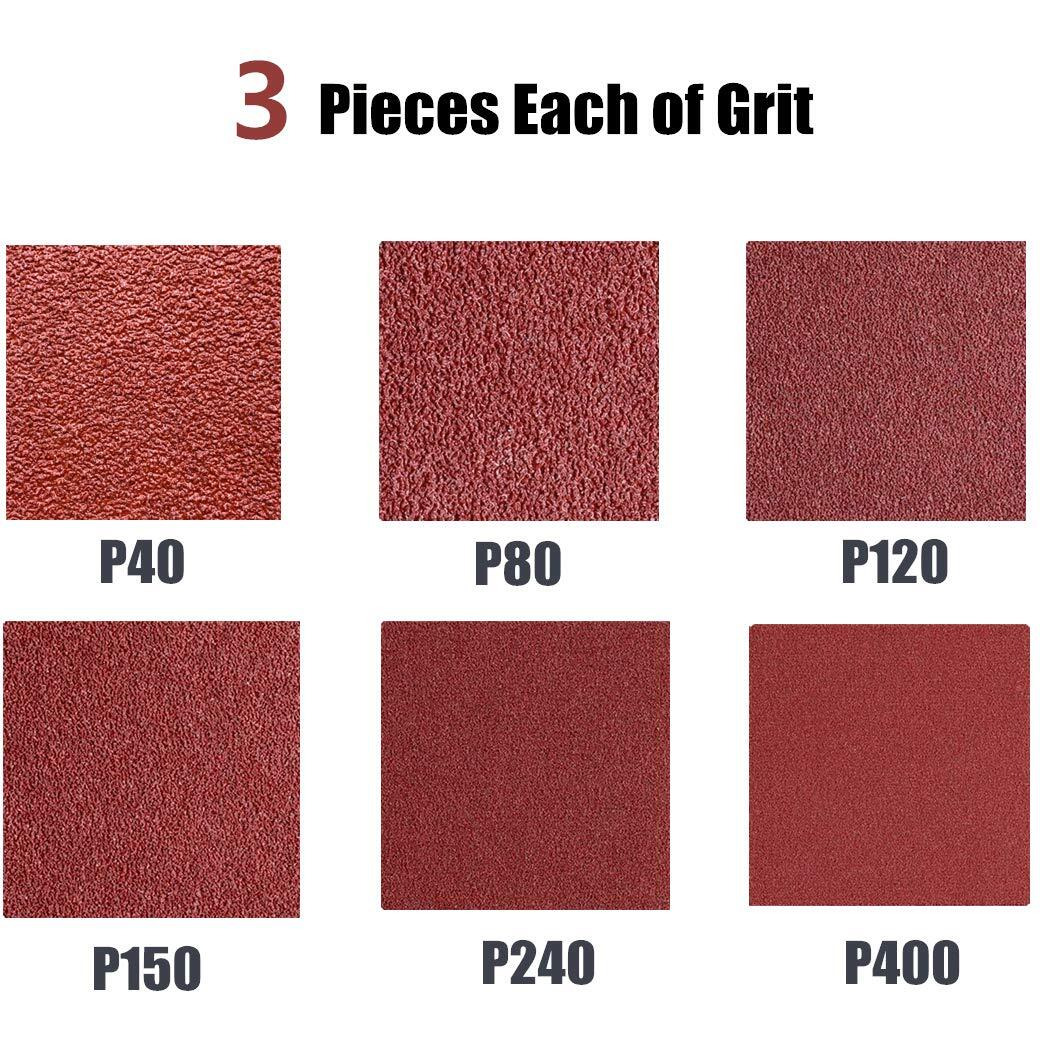 4X21 Sanding Belts, Sanding Belt Assortment 4X21,3 Each Of 40 80 120 150 240 400 Grit (4X21 Inch,18 Pack)