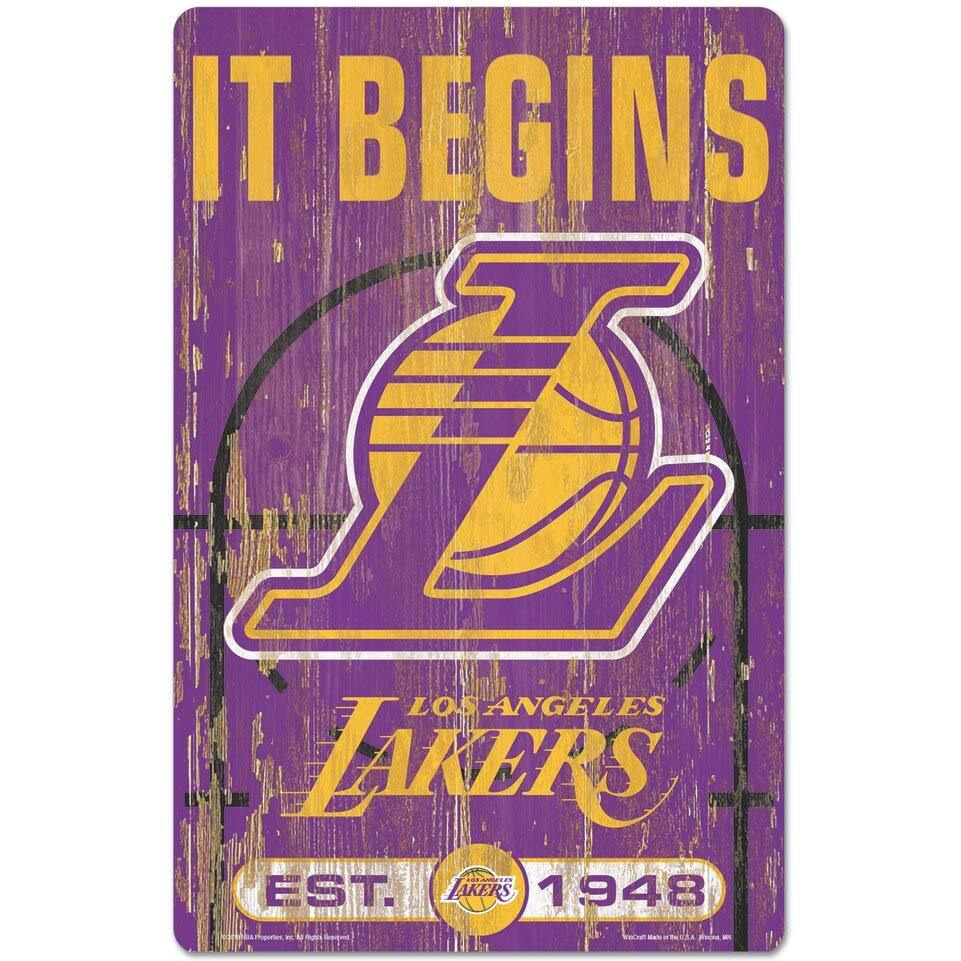 Wincraft Nba Los Angeles Lakers 69712010 Wood Sign, 11"" X 17"", Black