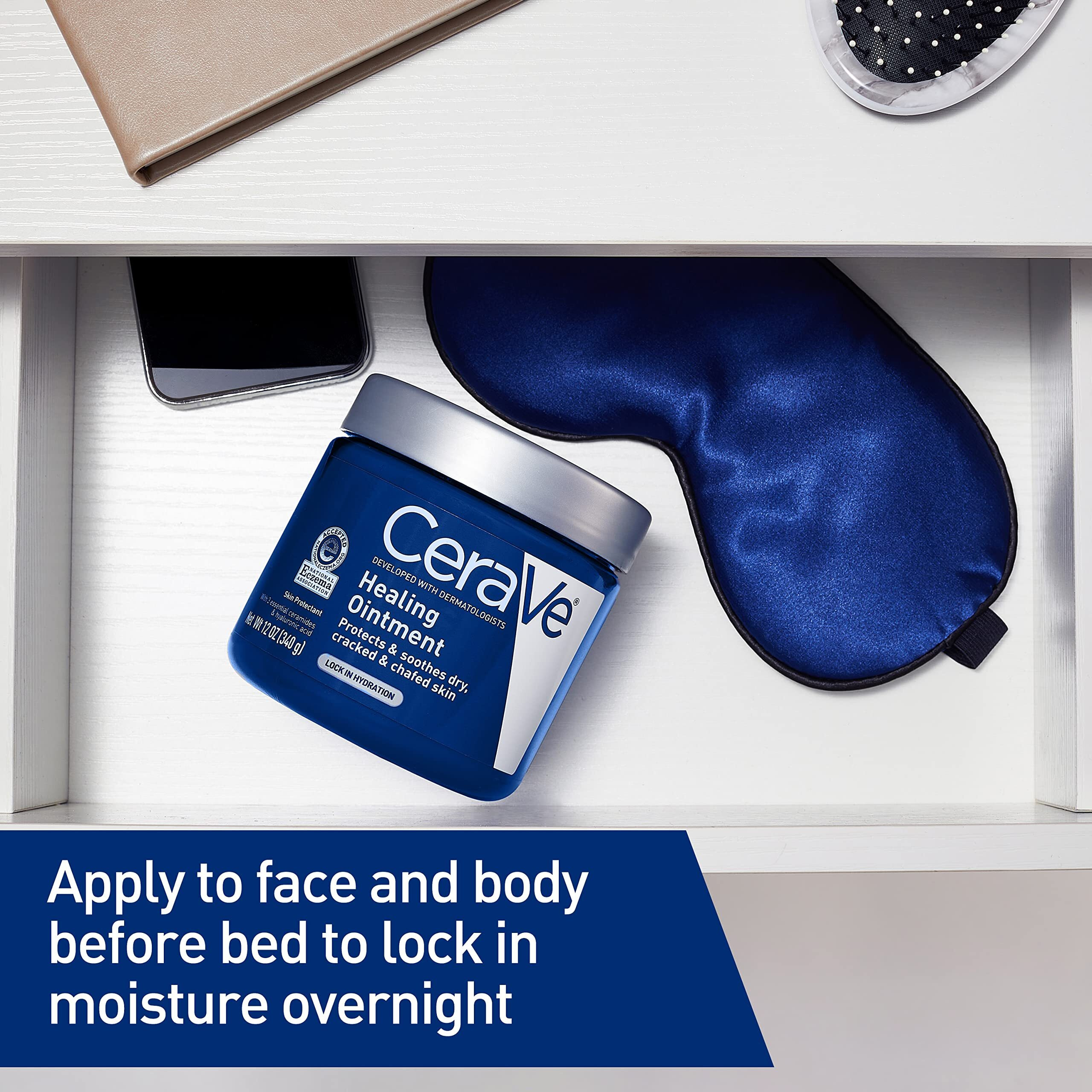 Cerave Healing Ointment | Moisturizing Petrolatum Skin Protectant For Dry Skin With Hyaluronic Acid And Ceramides | Lanolin Free & Fragrance Free | 12 Ounce