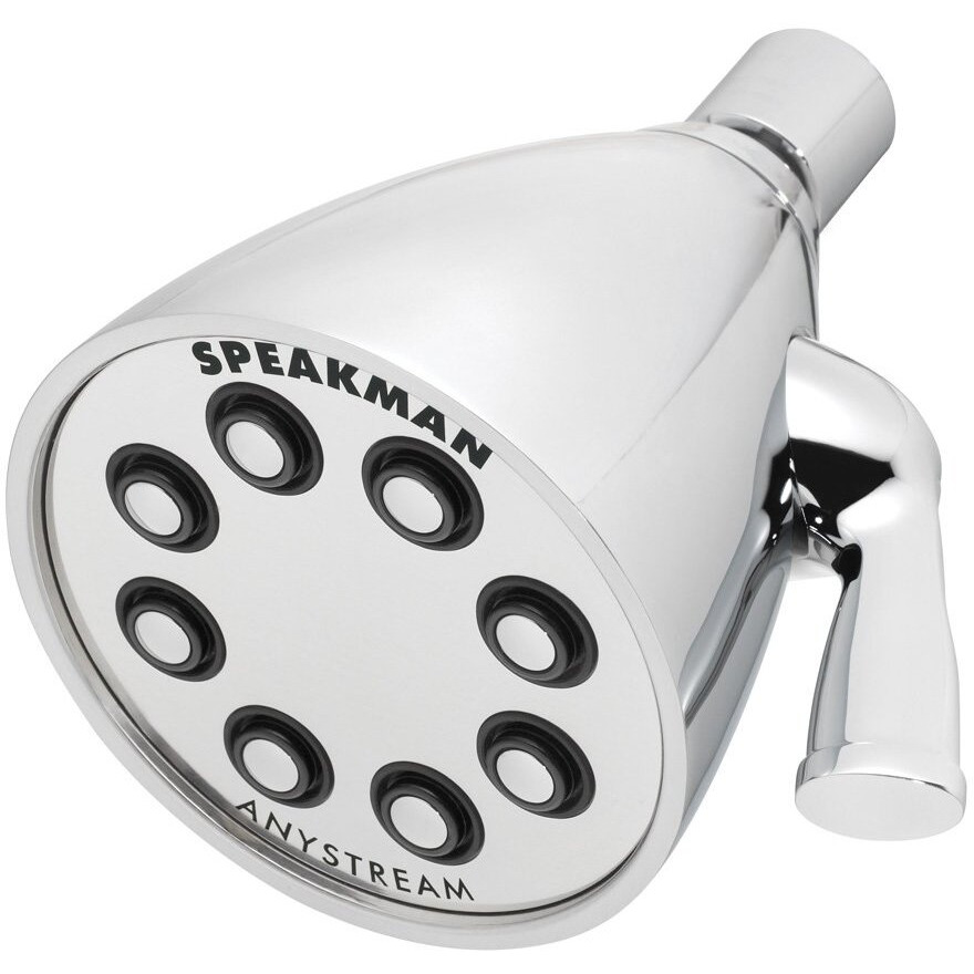 Speakman S-2251 Signature Icon Anystream Adjustable High Pressure Shower Head - 2.5 Gpm Solid Brass Replacement Bathroom Showerhead, Polished Chrome