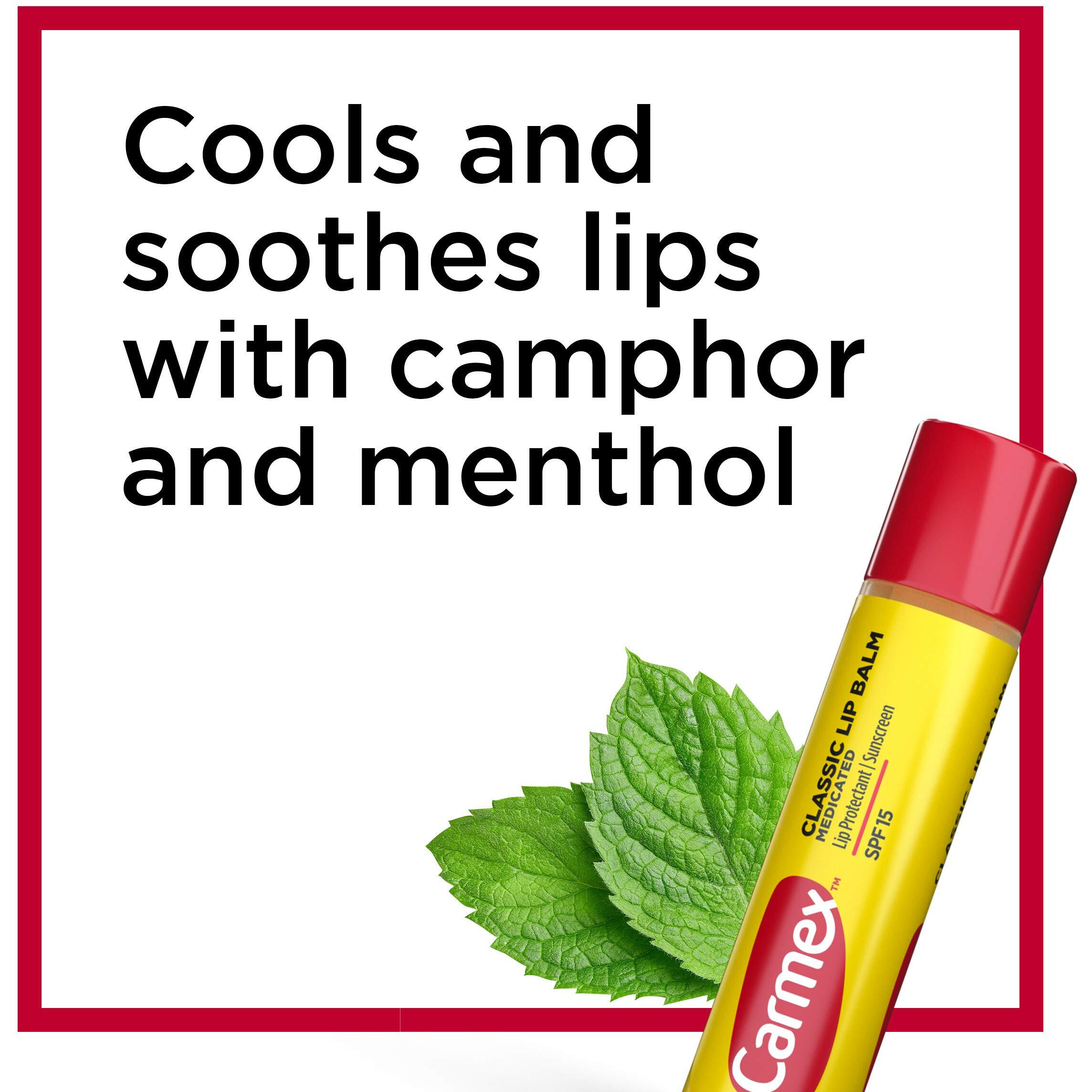 Carmex Medicated Lip Balm Sticks, Lip Moisturizer For Dry, Chapped Lips - 3 Count