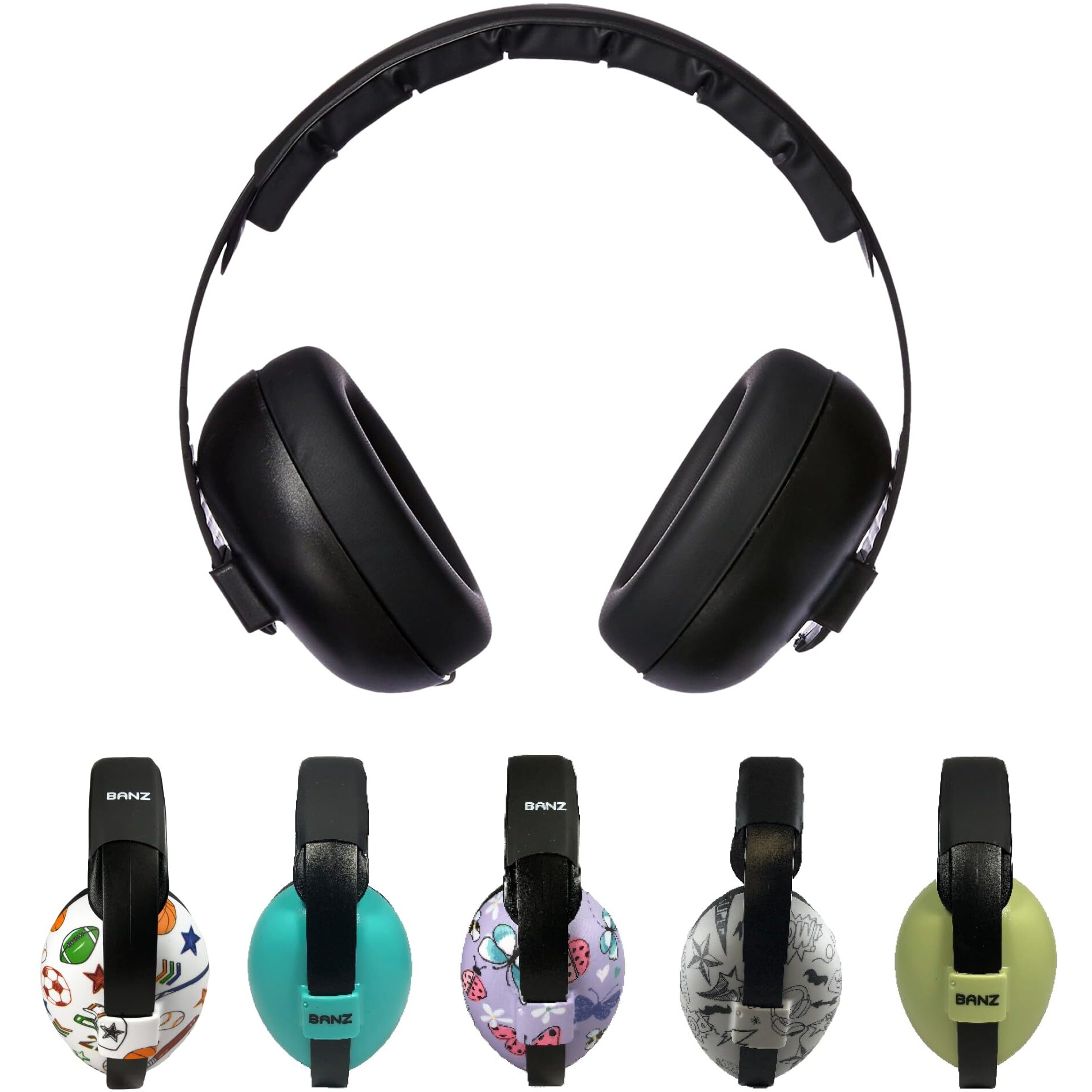 Banz Kidz Earmuffs 3 Years & Up, Noise Cancelling Headphones & Toddler Ear Muffs