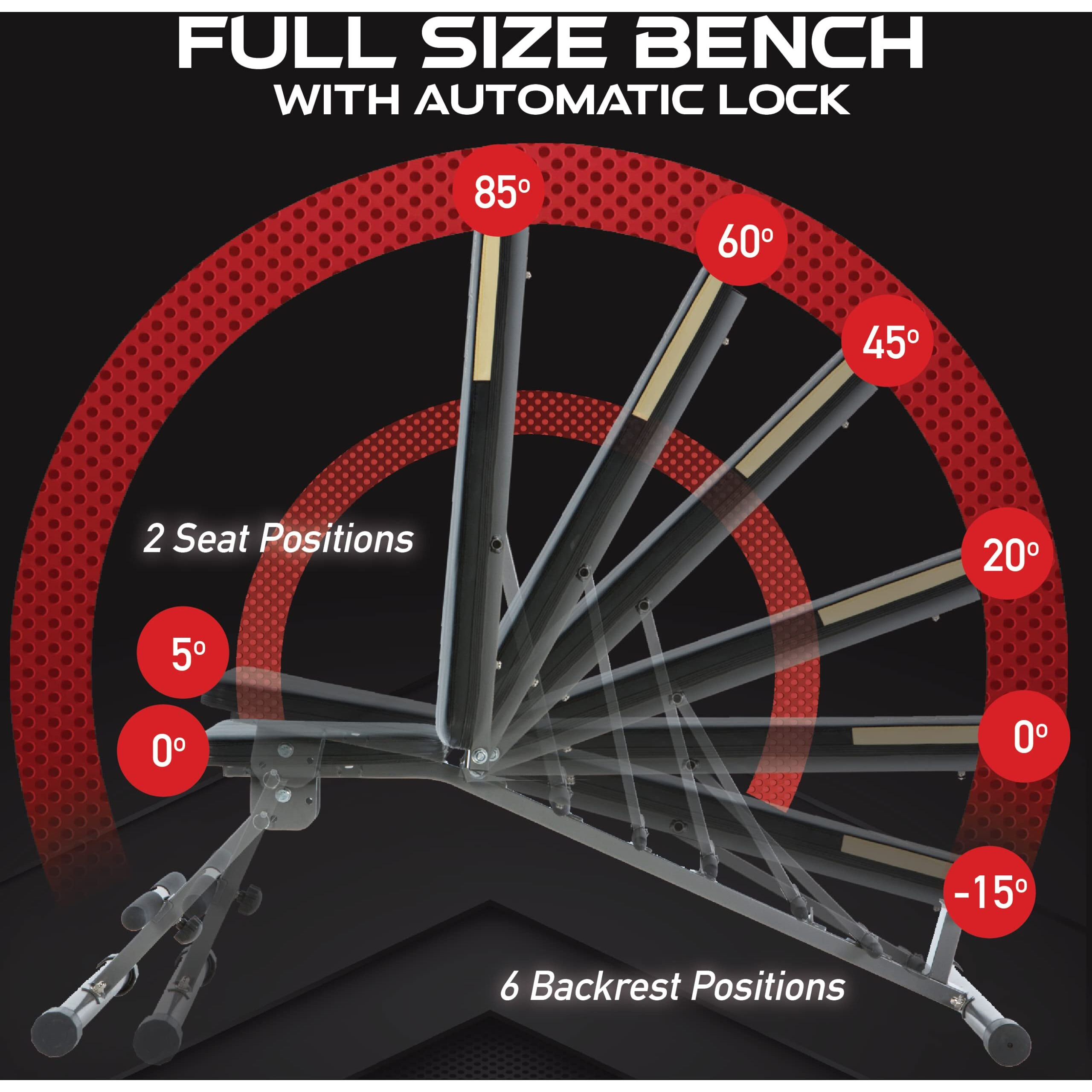 Fitness Reality 1000 Super Max - Adjustable Weight Bench Press For Incline Decline Workouts & Strength Training - Foldable For Home Gym - 800 Pound Capacity