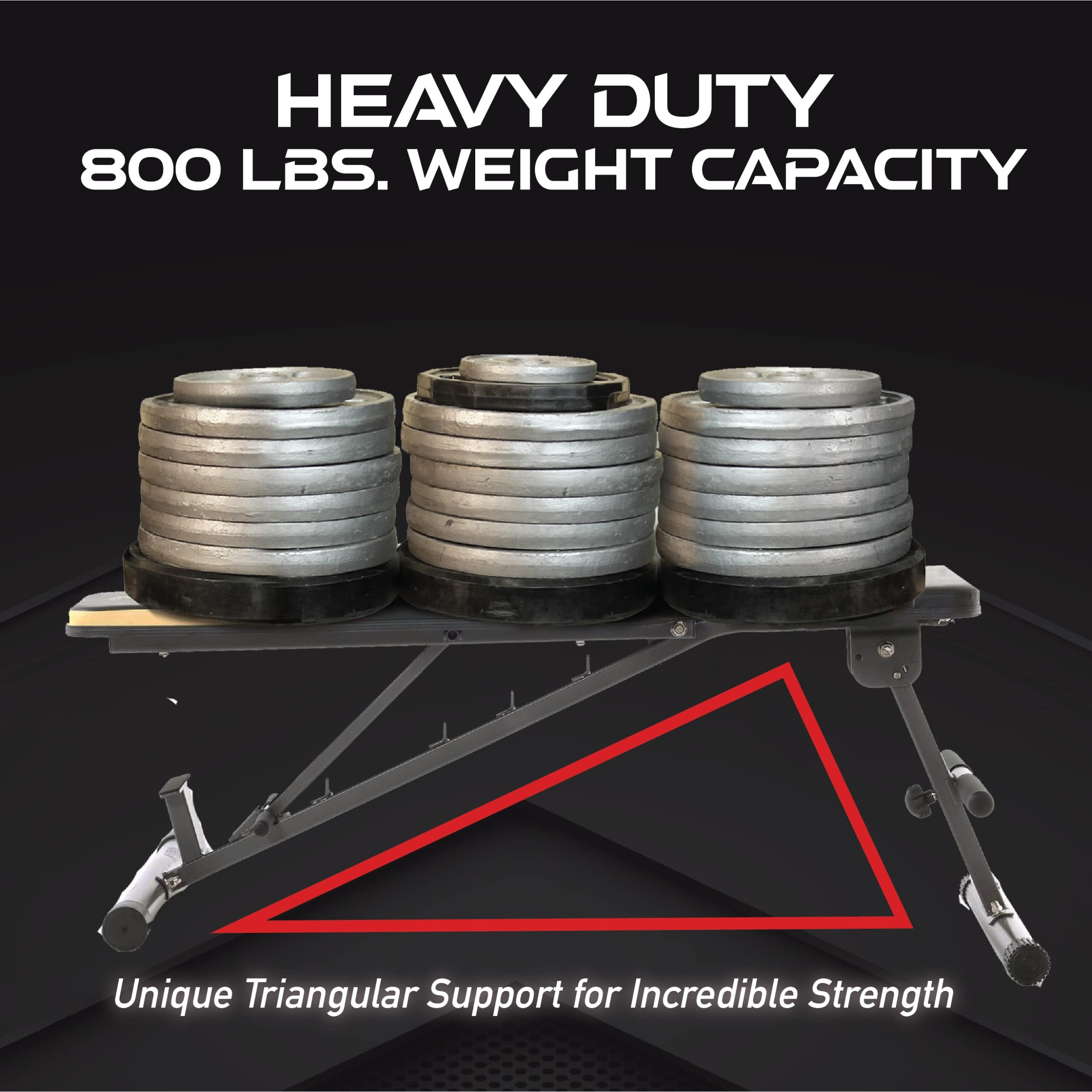 Fitness Reality 1000 Super Max - Adjustable Weight Bench Press For Incline Decline Workouts & Strength Training - Foldable For Home Gym - 800 Pound Capacity