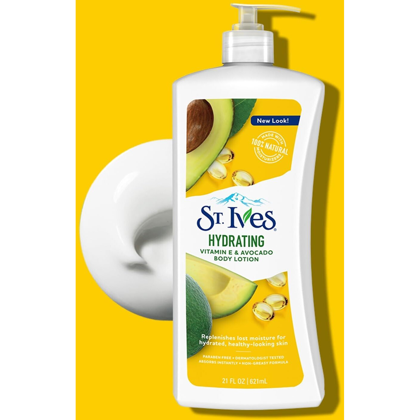 St. Ives Hydrating Hand & Body Lotion Moisturizer For Dry Skin Vitamin E & Avocado Made With 100% Natural Moisturizers 21 Oz