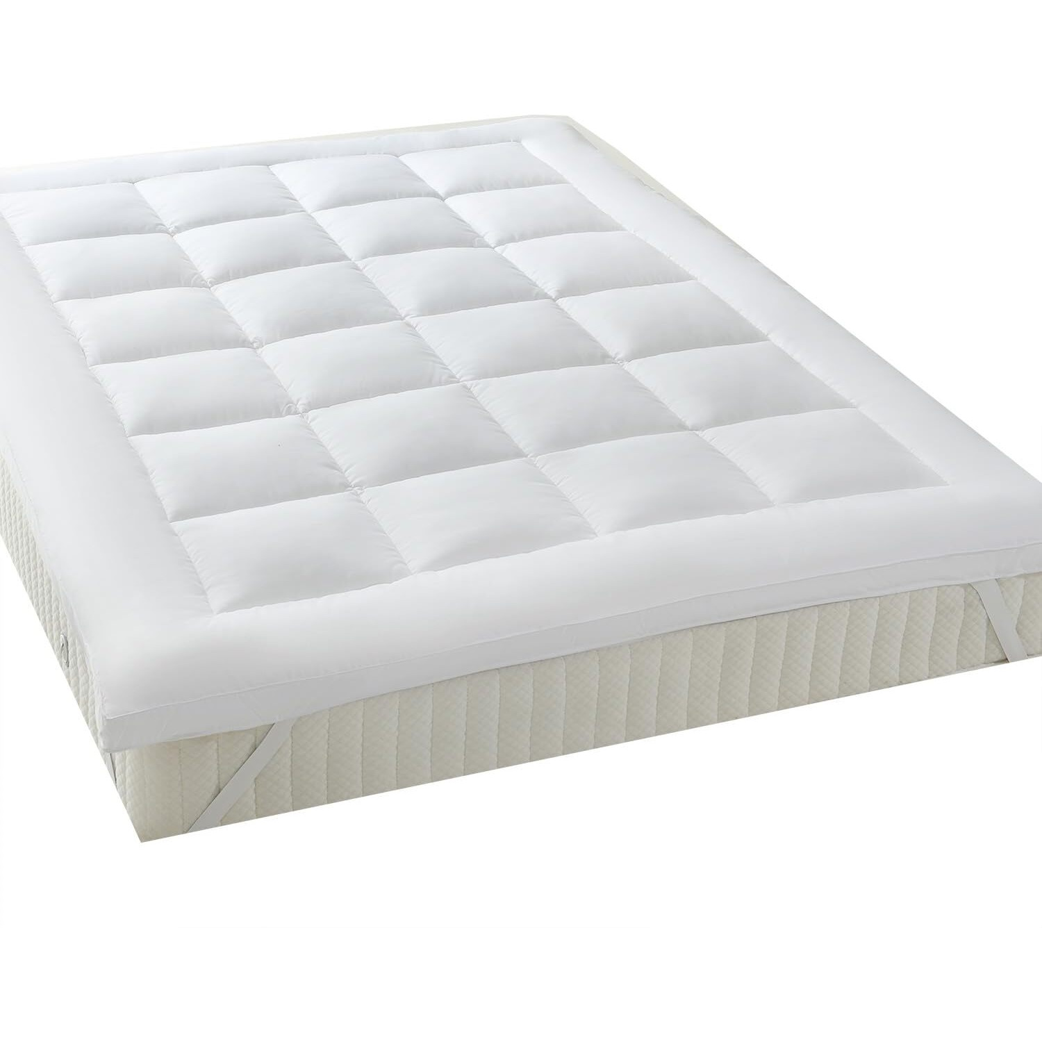 Royal Plush Mattress Topper, Twin-Xl, 2 Inches Hypoallergenic Overfilled Down Alternative Anchor Bands Mattress Topper