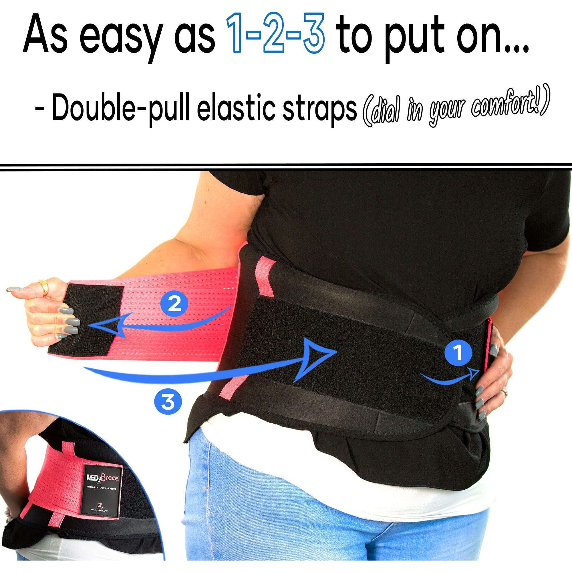 Medibrace Back Brace Support Belt For Lower Lumbar Pain Relief For Men And Women - Medical Grade Orthopedic Waist Compression For Sciatica Nerve, Scoliosis, Disc Or Lifting At Work