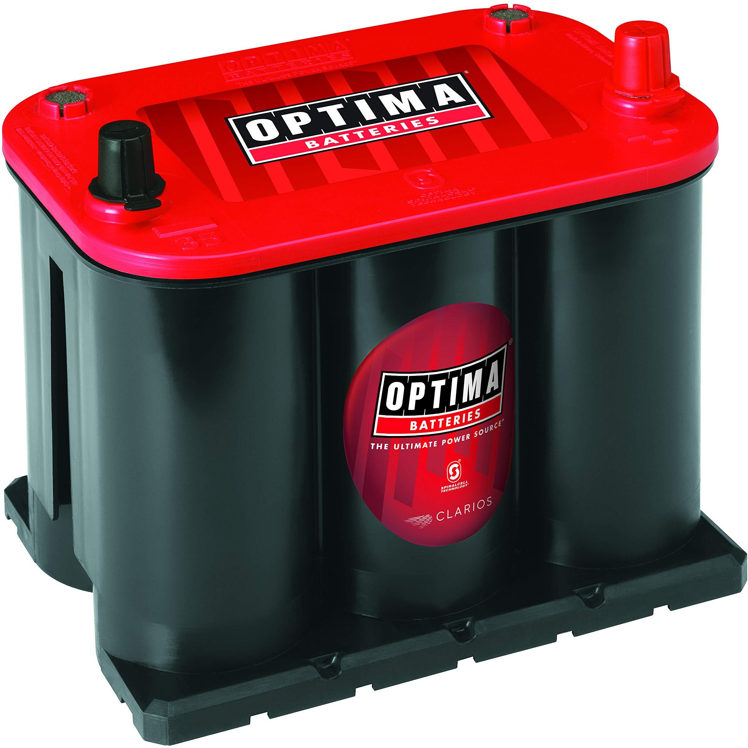 Optima Batteries High Performance 35 Redtop Sealed Agm Car, Truck And Suv Starting Battery, 720 Cca, Sae Terminal, Maintenance Free, Versitile Mounting