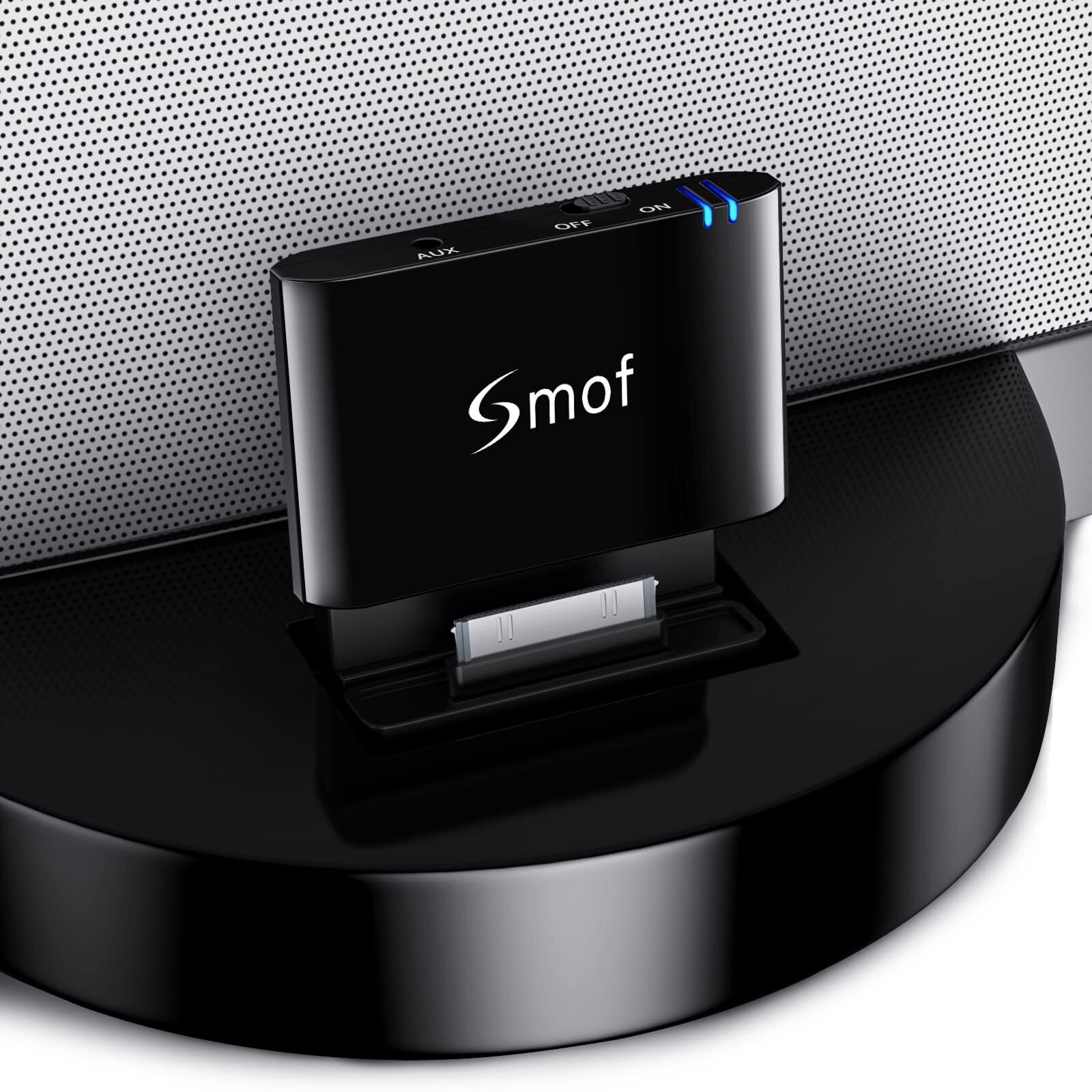 Smof Premium 30 Pin Bluetooth Adapter For Sounddock,Replace Ipod/Phone/Jbl/Car, Bluetooth Audio Receiver 3.5 Mm Aux Output-Female
