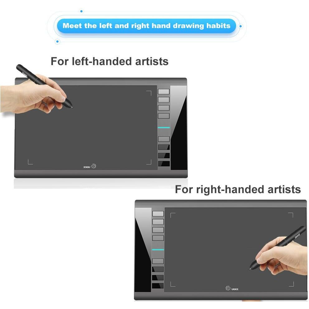 Graphics Drawing Tablets, Ugee M708 10 X 6 Inch Large Active Area Drawing Tablet With 8 Hot Keys 8192 Levels Pen Graphic Tablets For Computer Digital Art Creation Sketch For Windows Mac Os And Linux