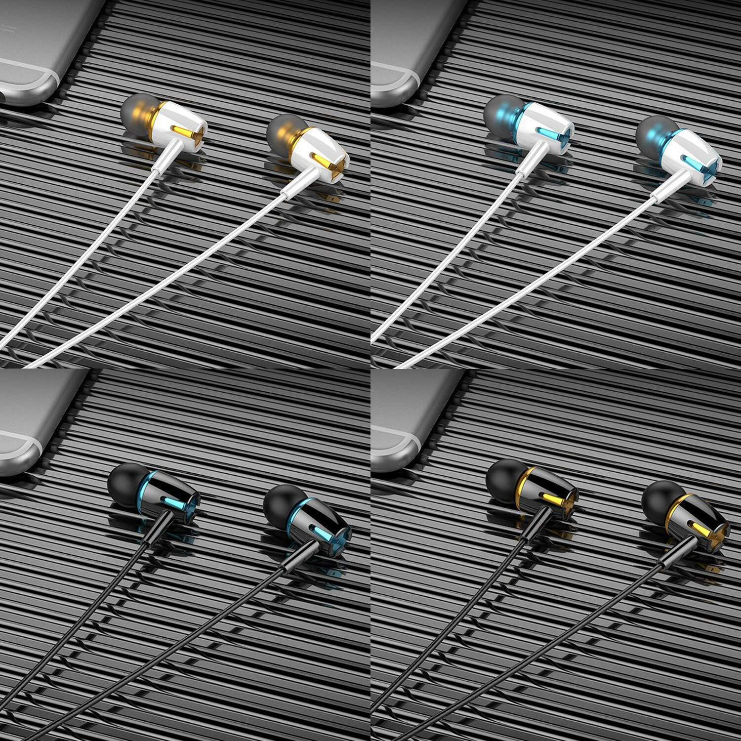 Ynr 4 Packs Wired Earbuds With Microphone & Volume Control, In-Ear Earphones For School, Noise Islating, For 3.5Mm Jack Iphone Ipad Ipod Samsung Google Devices (Black White)