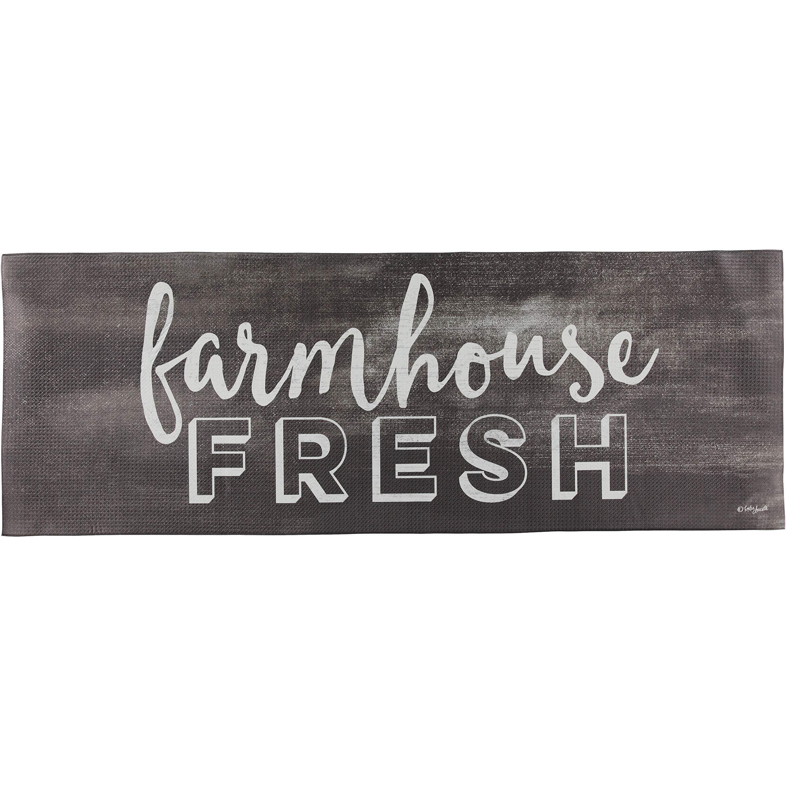 J&V Textiles Kitchen Mat Cushioned Anti Fatigue Floor Mat,19.6"&quotX55"", Thick Non Slip Waterproof Kitchen Rugs And Mats, Standing Mat For Kitchen,Floor,Home,Office,Desk,Sink,Laundry (Farmhouse Fresh)