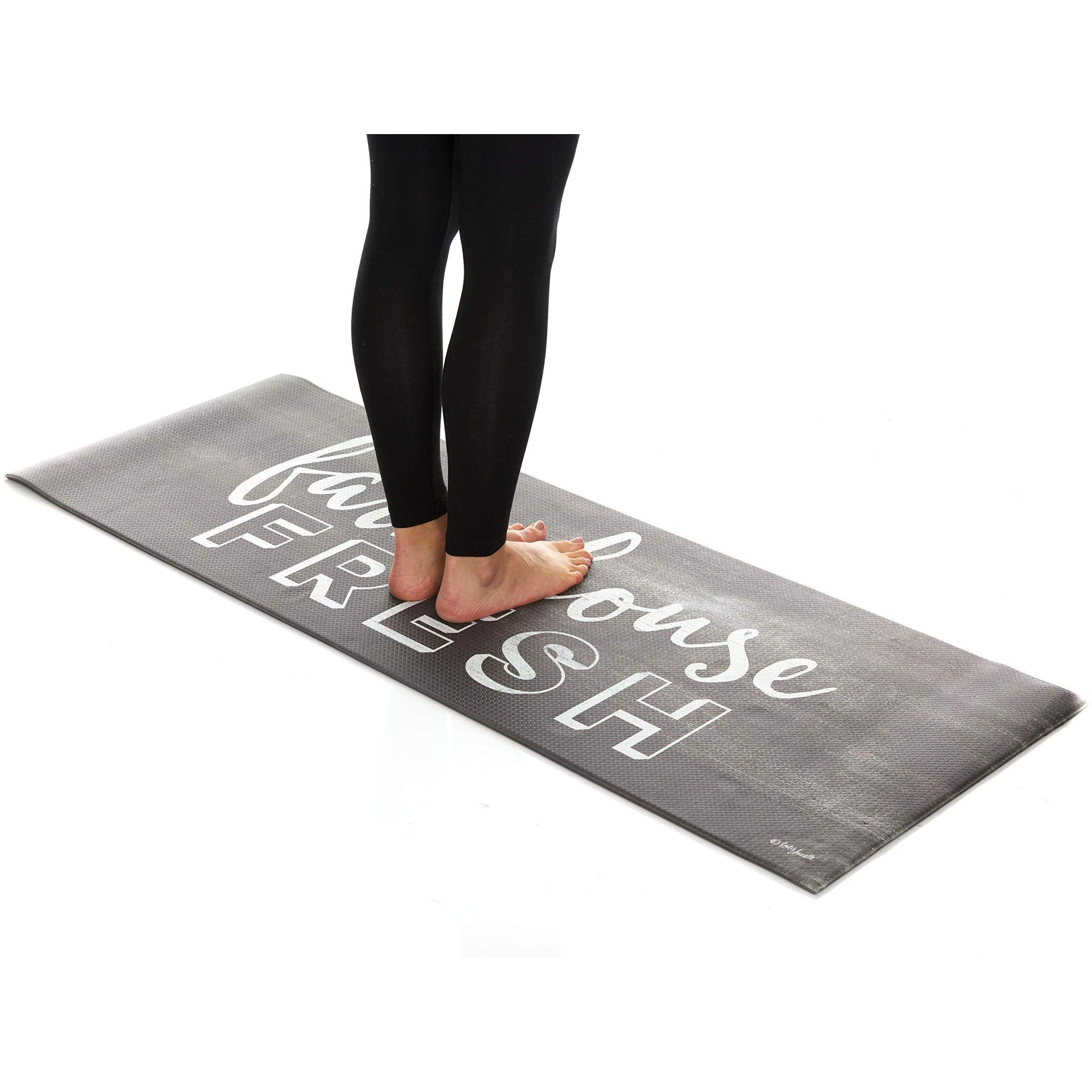 J&V Textiles Kitchen Mat Cushioned Anti Fatigue Floor Mat,19.6"&quotX55"", Thick Non Slip Waterproof Kitchen Rugs And Mats, Standing Mat For Kitchen,Floor,Home,Office,Desk,Sink,Laundry (Farmhouse Fresh)