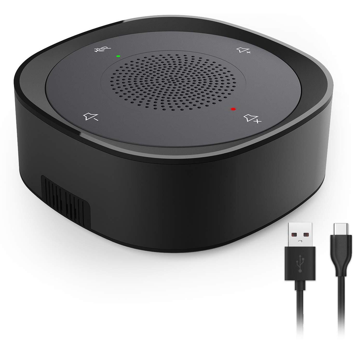 Usb Speakerphone Microphone, Conference Speaker Omnidirectional Computer Mic, With 360 Voice Pickup, Touch-Sensor Buttons For Mute/Unmute, Streaming, Call Speaker Skype, Webinar, Interview -(Jv801)