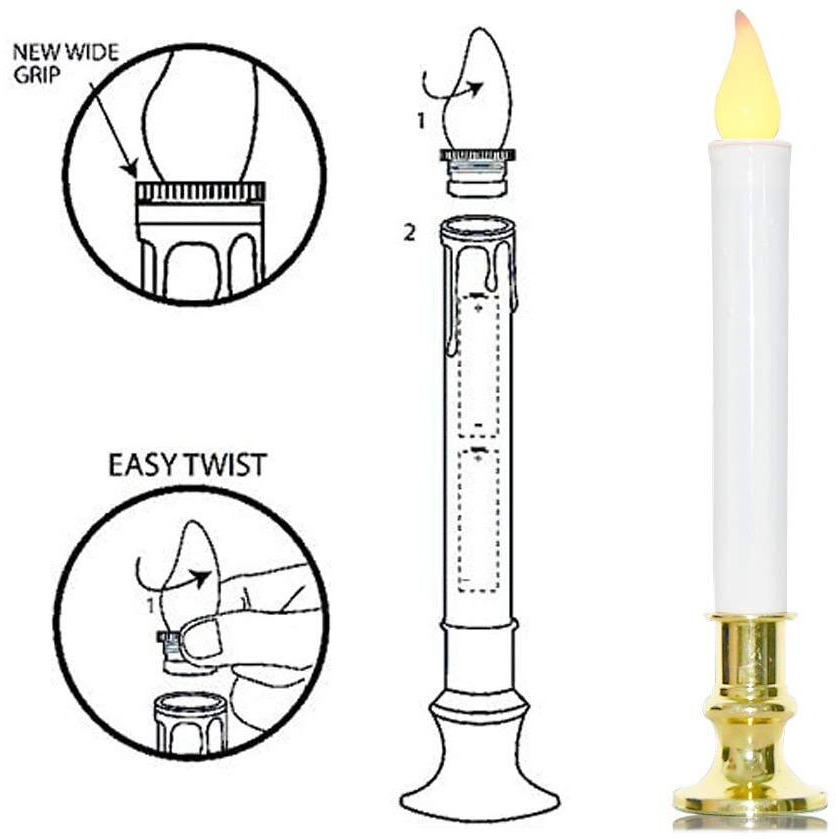 Goothy Christmas Window Candles Lights, Automatic Timer Led Flickering Candles Lights With Gold Base (6/18 Hour Timer), 9'' Led Battery Operated Candles For Indoor Table Party Decor- Set Of 4