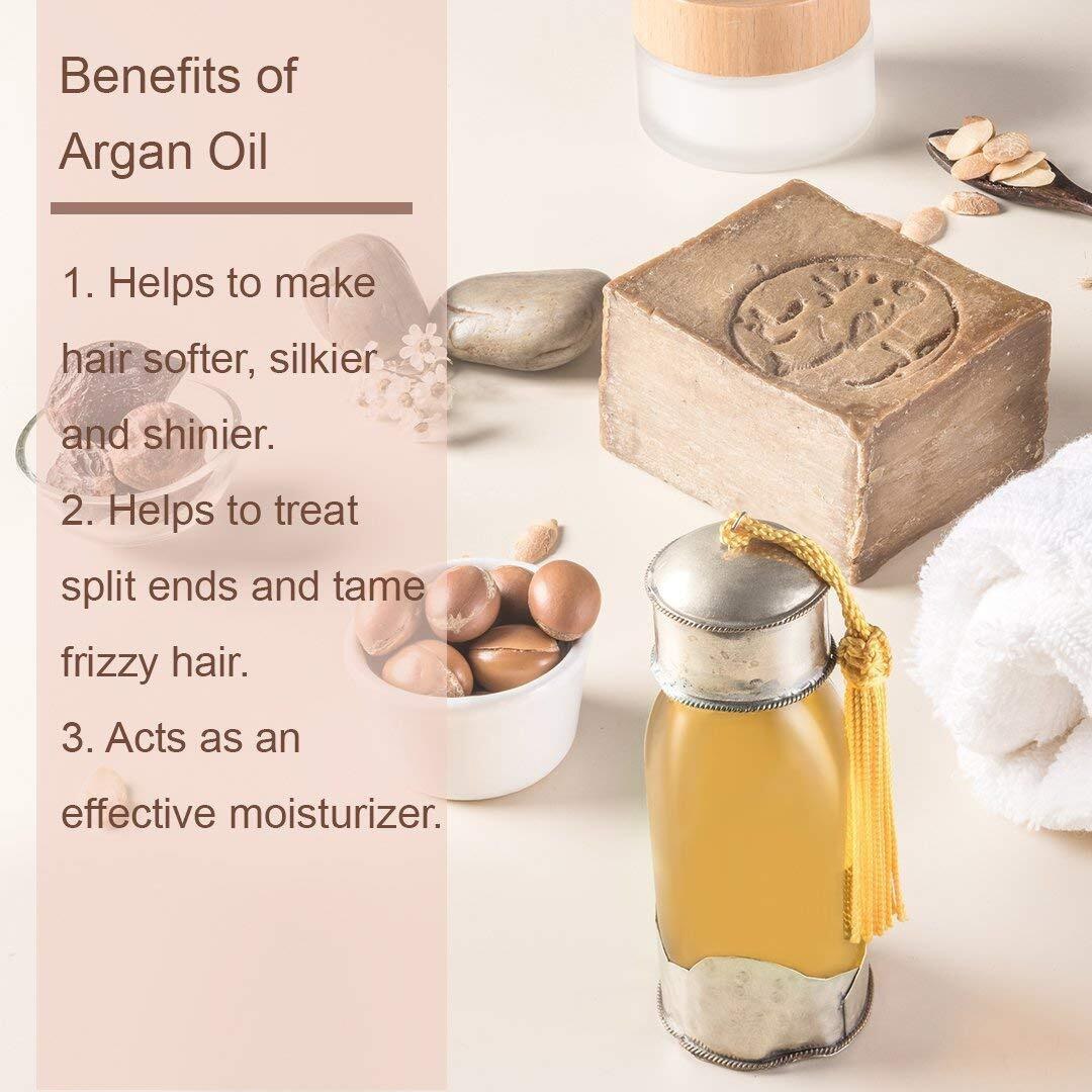 L Luseta Argan Oil Hair Serum, 100% Pure Argan Oil For Frizzy Control Dry Damage , Repair, Shine Smoothing Strengthening & Nourishing, 3.38 Fluid Ounces