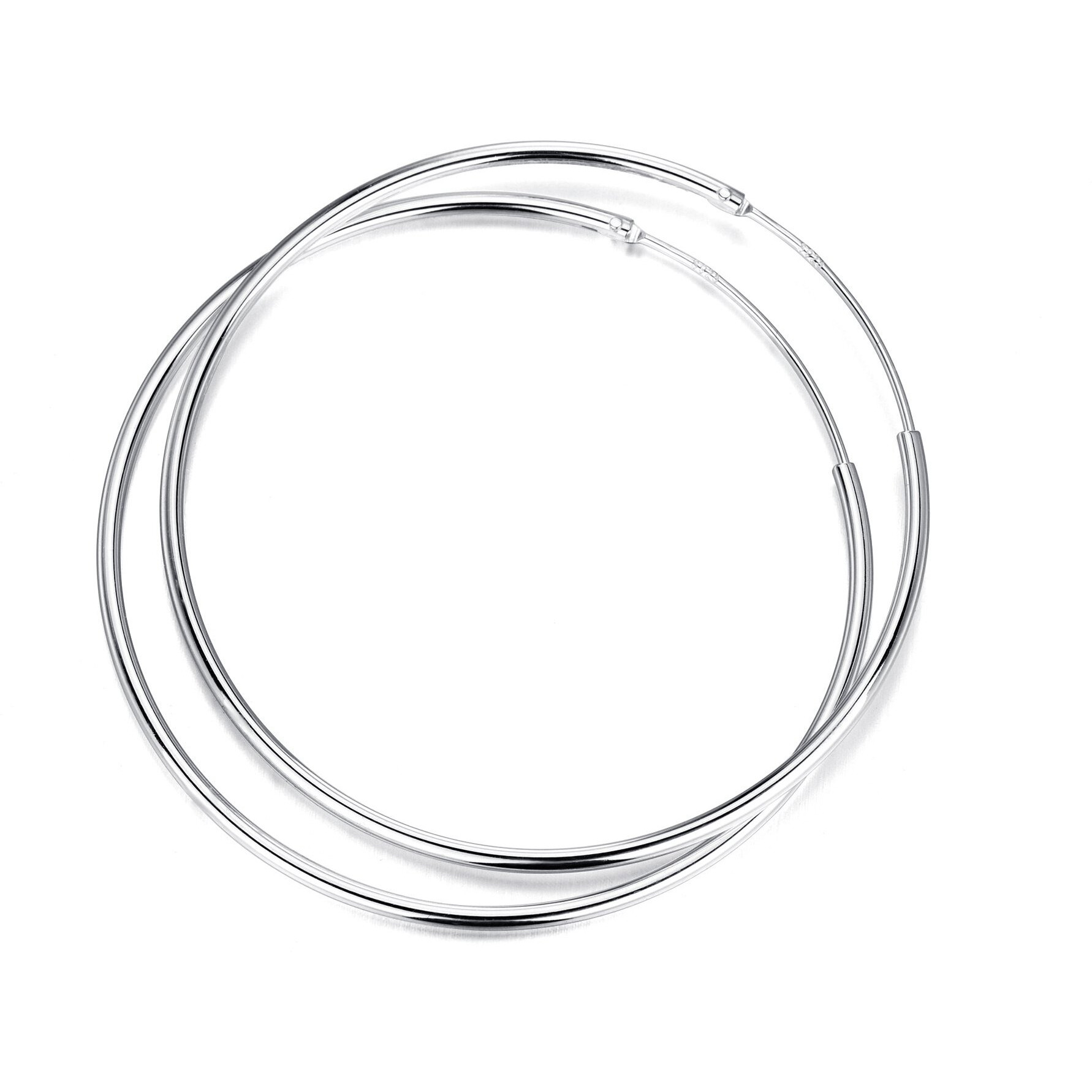 Hoop Earrings Sterling Silver Circle Endless Hoop Earrings Hoops Jewelry Fashion Big Hoop Earring