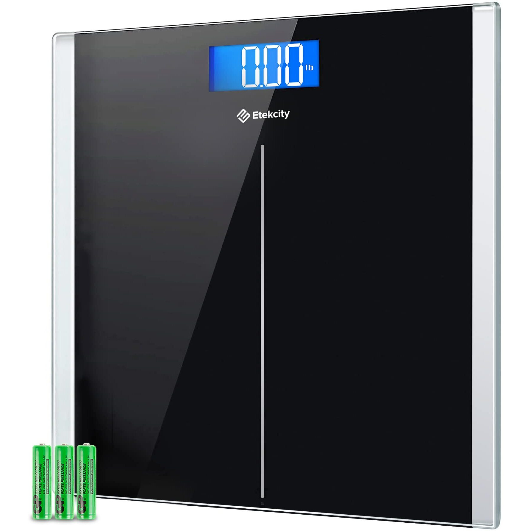Etekcity Bathroom Scale For Body Weight, Highly Accurate Digital Electronic Weighing Machine For People, Lcd Display, Large Size, 6Mm Tempered Glass For Safe Home Use, Batteries Included, 400 Lbs