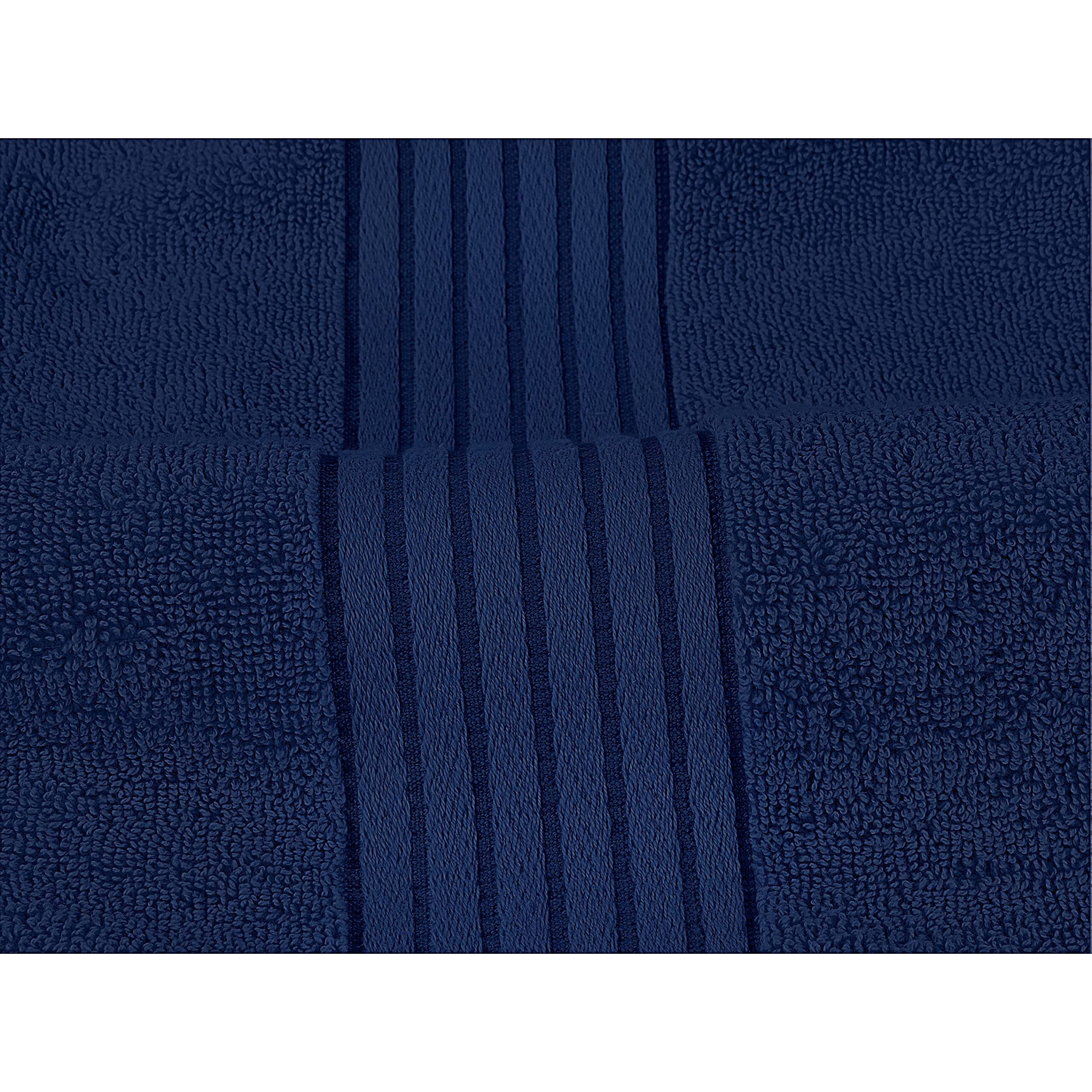 Utopia Towels 8-Piece Premium Towel Set, 2 Bath Towels, 2 Hand Towels, And 4 Wash Cloths, 100% Ring Spun Cotton Highly Absorbent Towels For Bathroom, Sports, And Hotel (Navy)