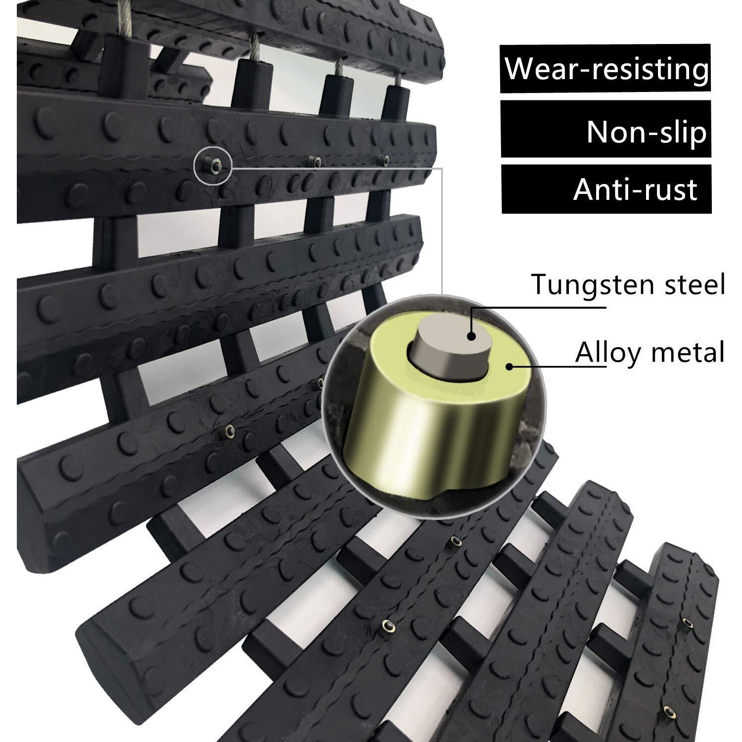 Jojomark Tire Traction Mat, Recovery Track Portable Emergency Devices For Pickups Snow, Ice, Mud, And Sand Used To Cars, Trucks, Van Or Fleet Vehicle (2Pcs*39In)