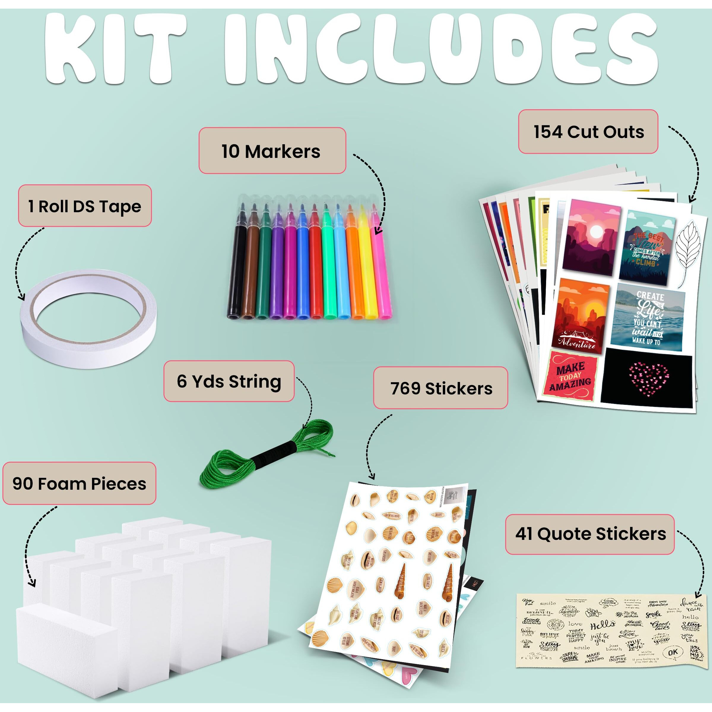 Hapinest Diy Wall Collage Kit For Teen Girls, Picture Arts And Crafts Kit Tween Girl Room Decor, Birthday Gifts Ages 10 11 12 13 14 16 Years Old And Up, Cool Stuff For Bedroom Dorm Aesthetic D  Cor