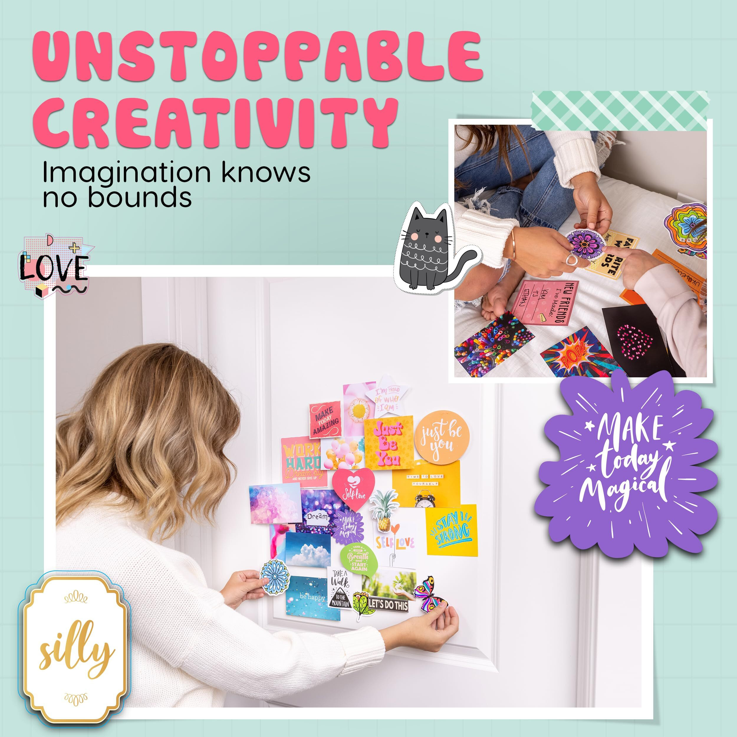 Hapinest Diy Wall Collage Kit For Teen Girls, Picture Arts And Crafts Kit Tween Girl Room Decor, Birthday Gifts Ages 10 11 12 13 14 16 Years Old And Up, Cool Stuff For Bedroom Dorm Aesthetic D  Cor